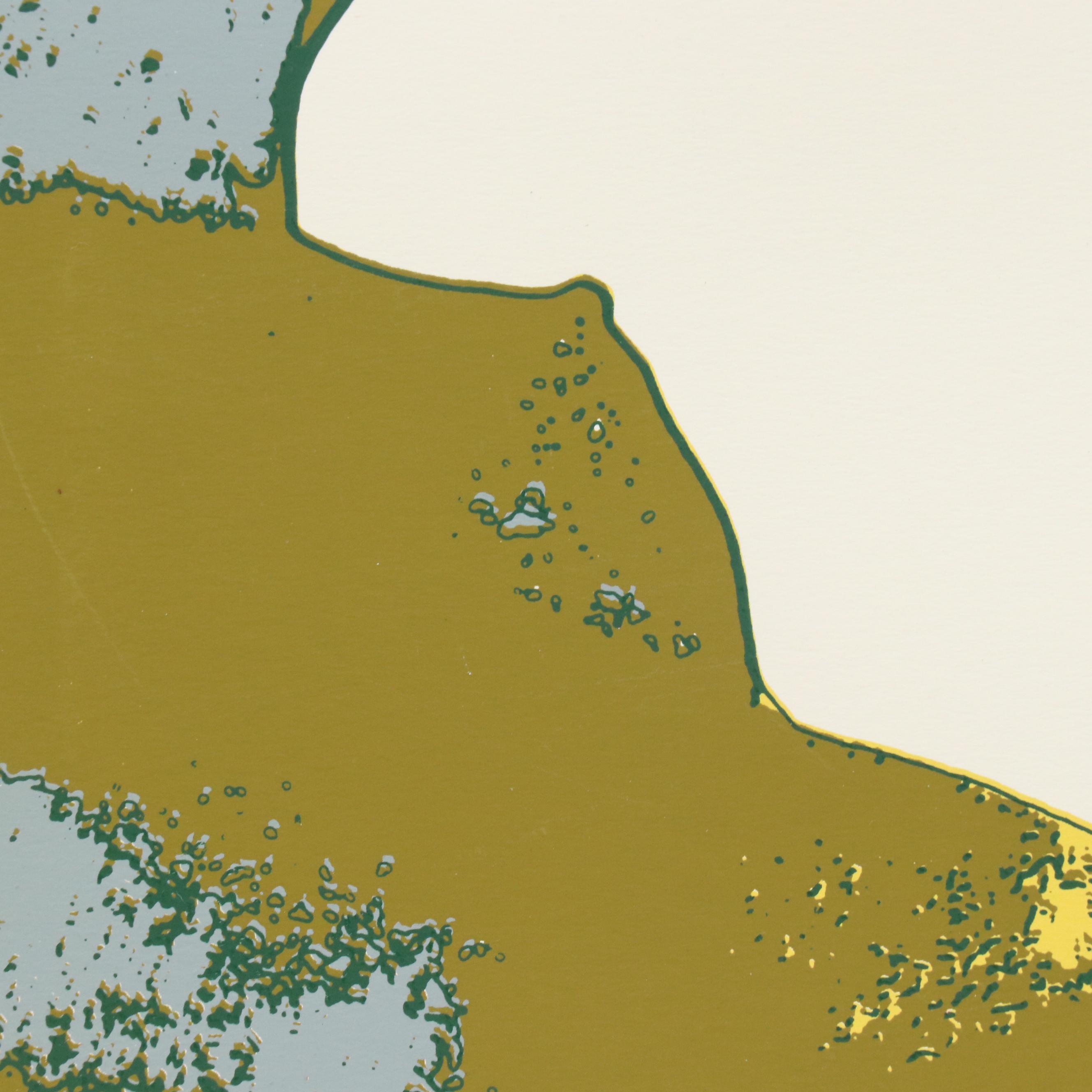 Figural Serigraph of Seated Nude Woman, Late 20th C.