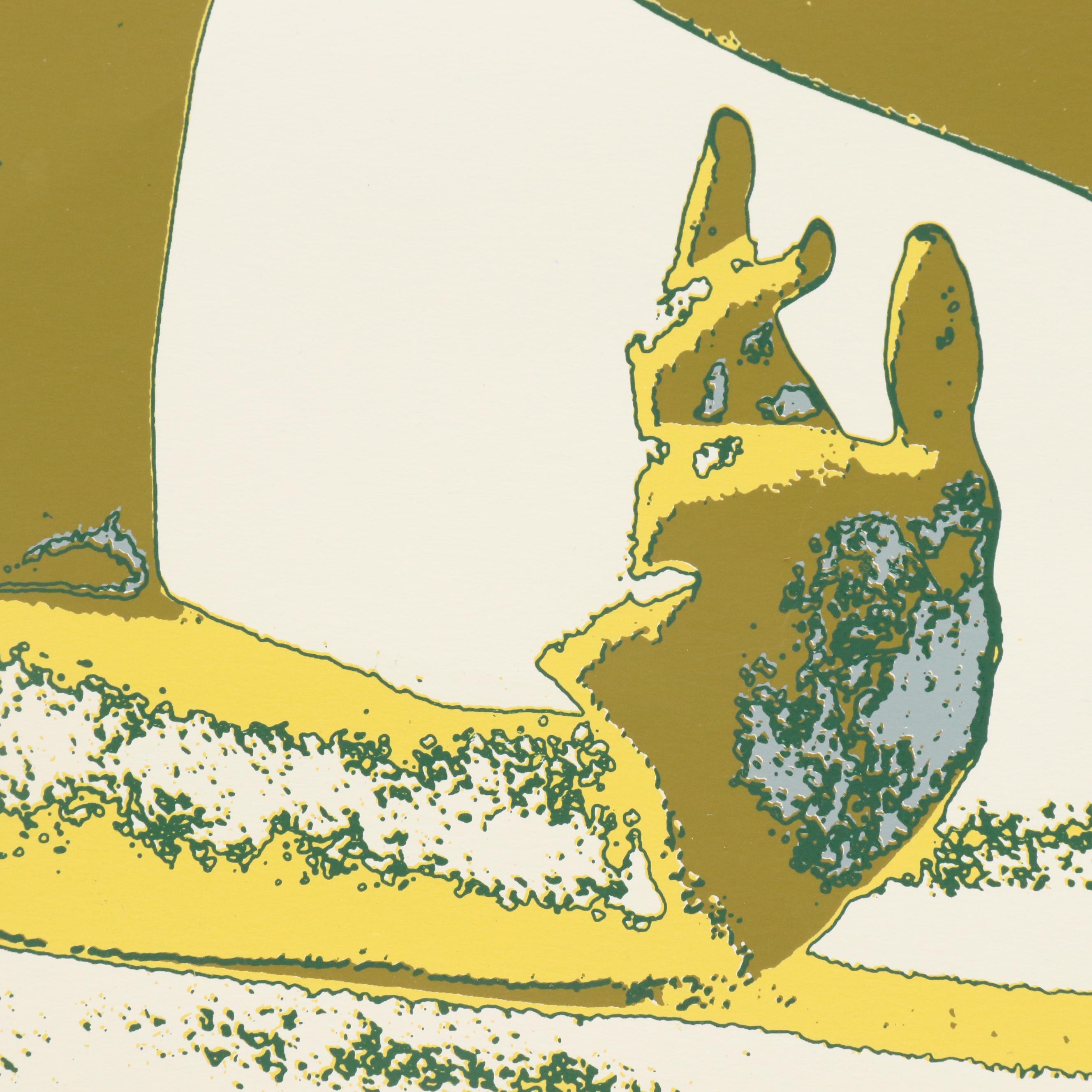 Figural Serigraph of Seated Nude Woman, Late 20th C.