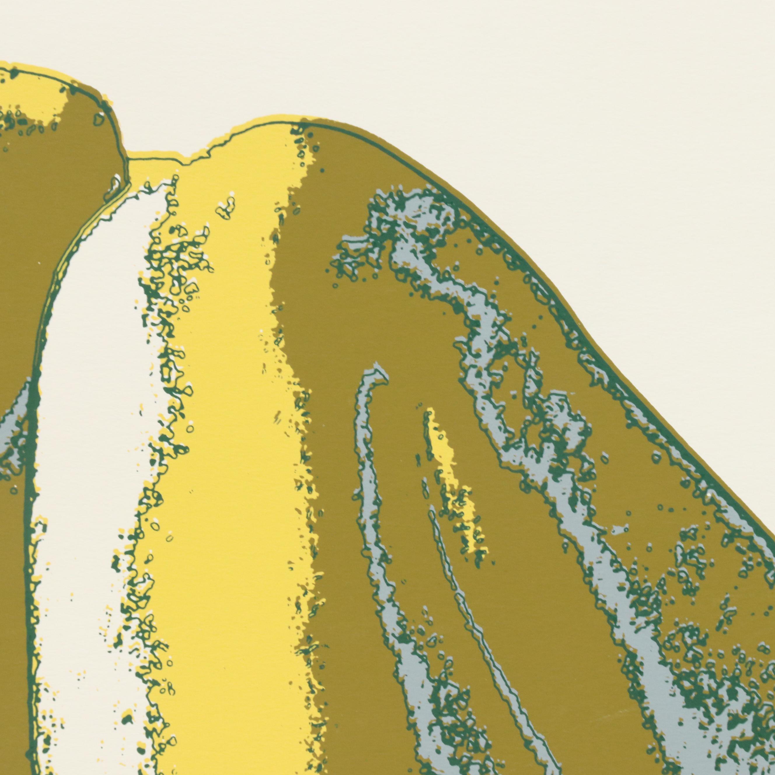 Figural Serigraph of Seated Nude Woman, Late 20th C.