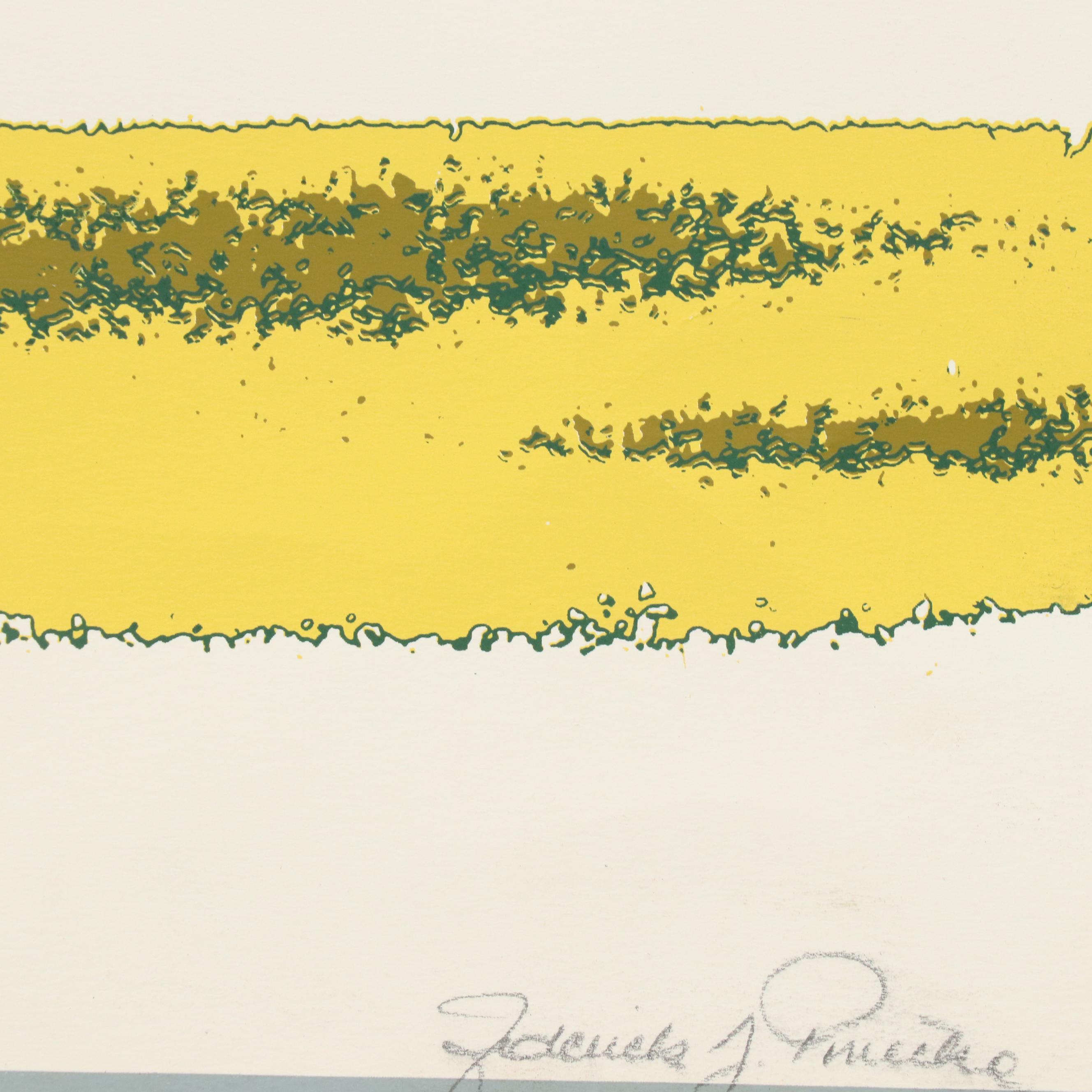 Figural Serigraph of Seated Nude Woman, Late 20th C.