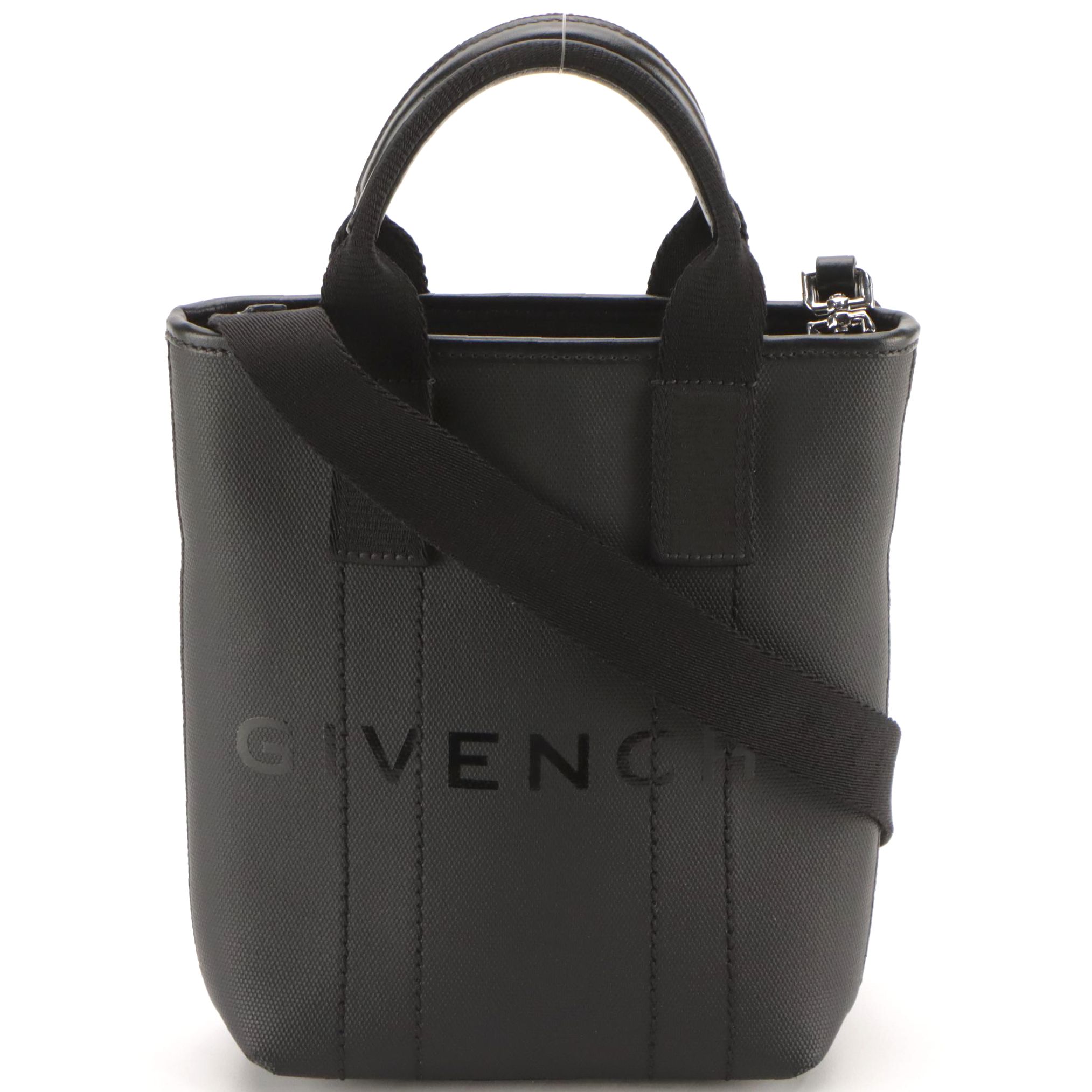 Givenchy G-Essentials Small Two-Way Tote Bag in Black Coated Canvas