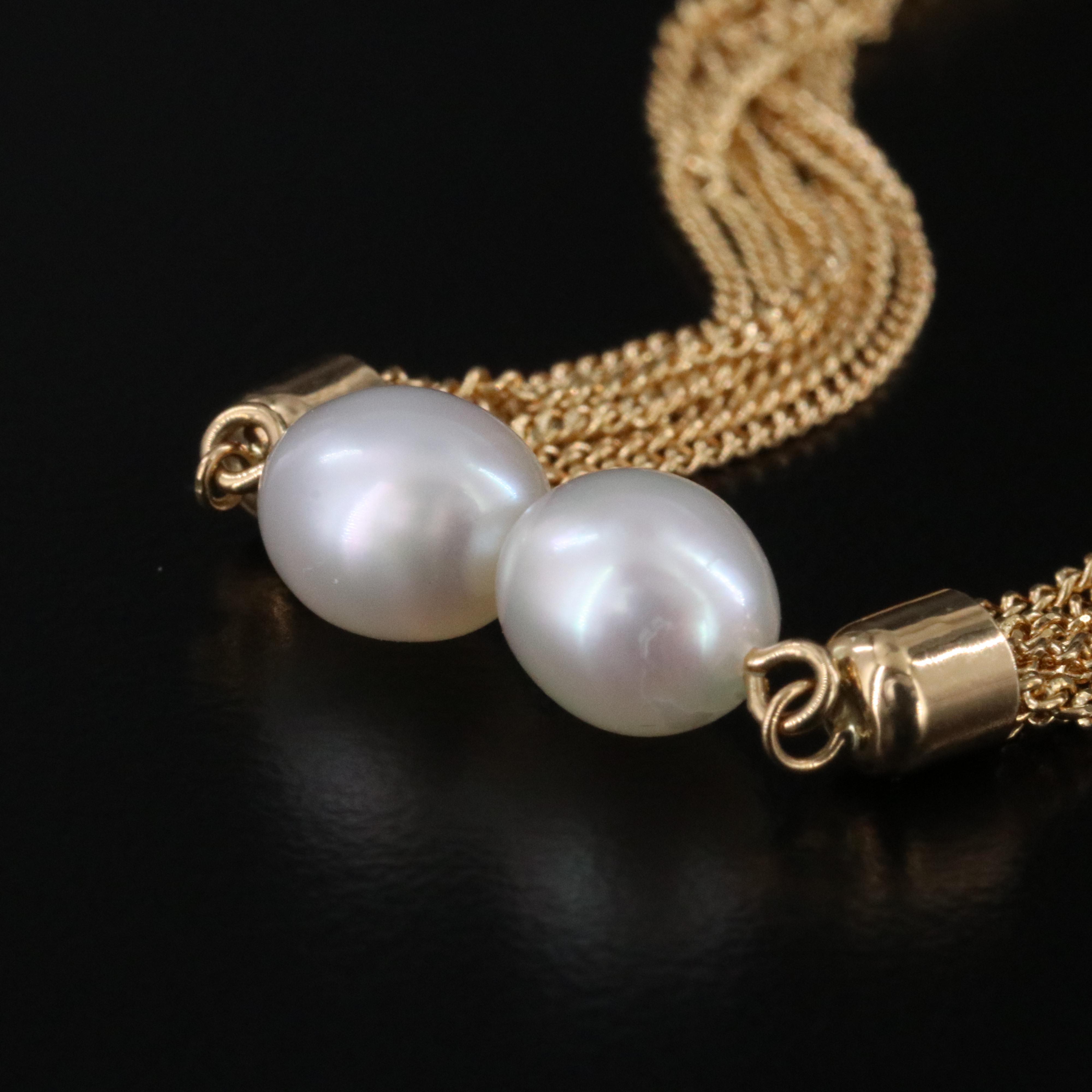 MIkimoto 18K Double Pearl Bracelet