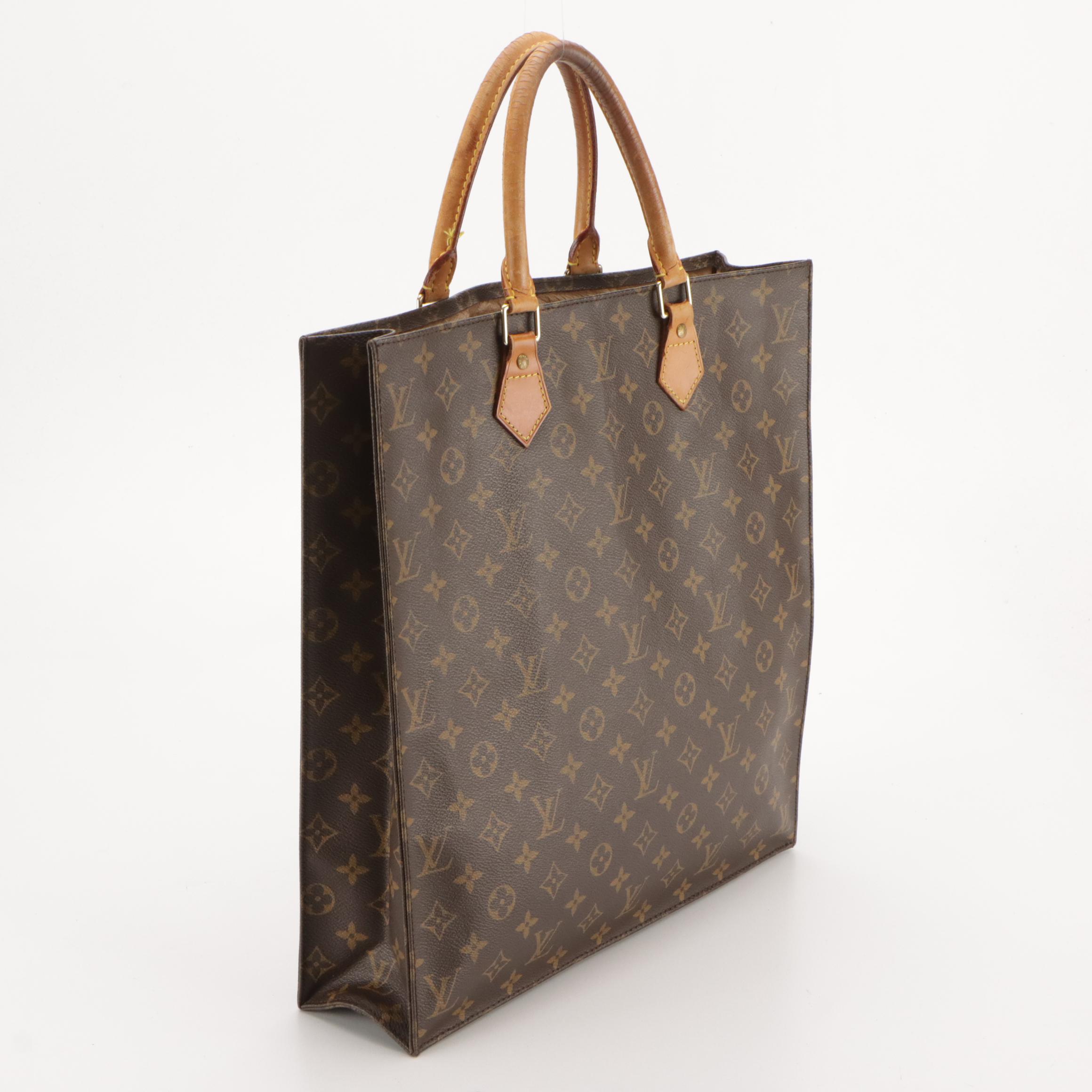 Louis Vuitton Sac Plat Tote in Monogram Canvas and Leather Trim