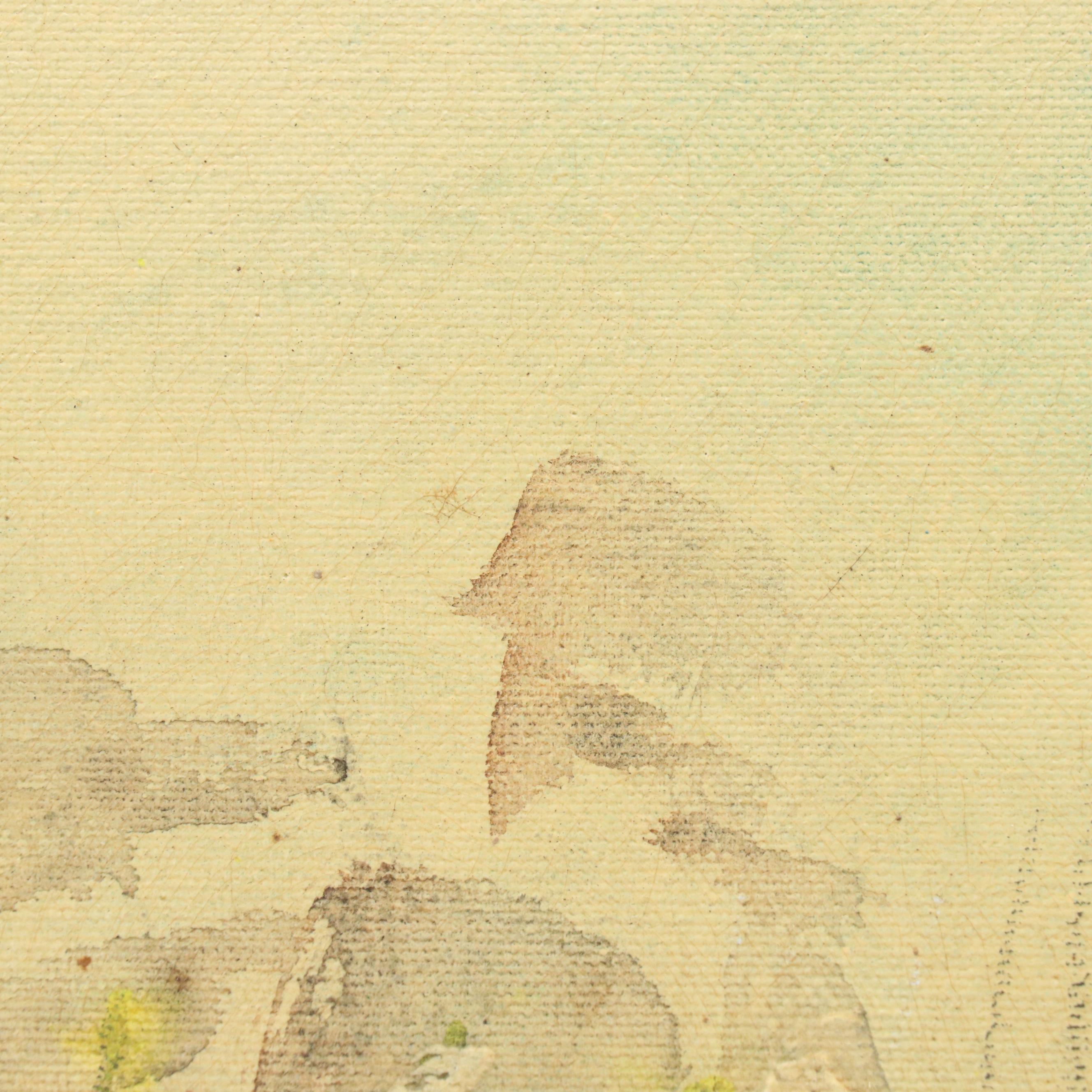 John Bordin Landscape Oil on Canvas of Vernal Pool, Mid-20th C.