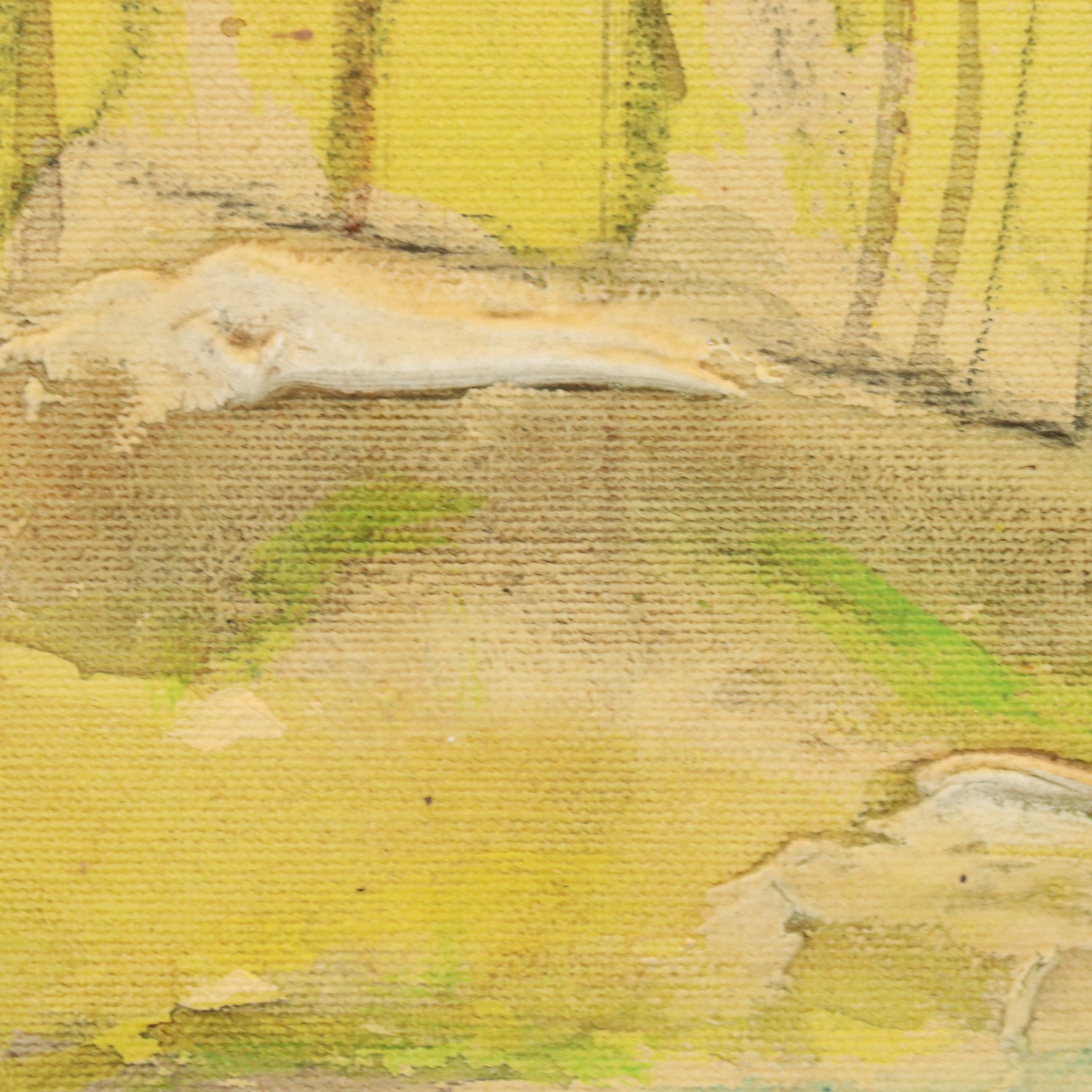 John Bordin Landscape Oil on Canvas of Vernal Pool, Mid-20th C.