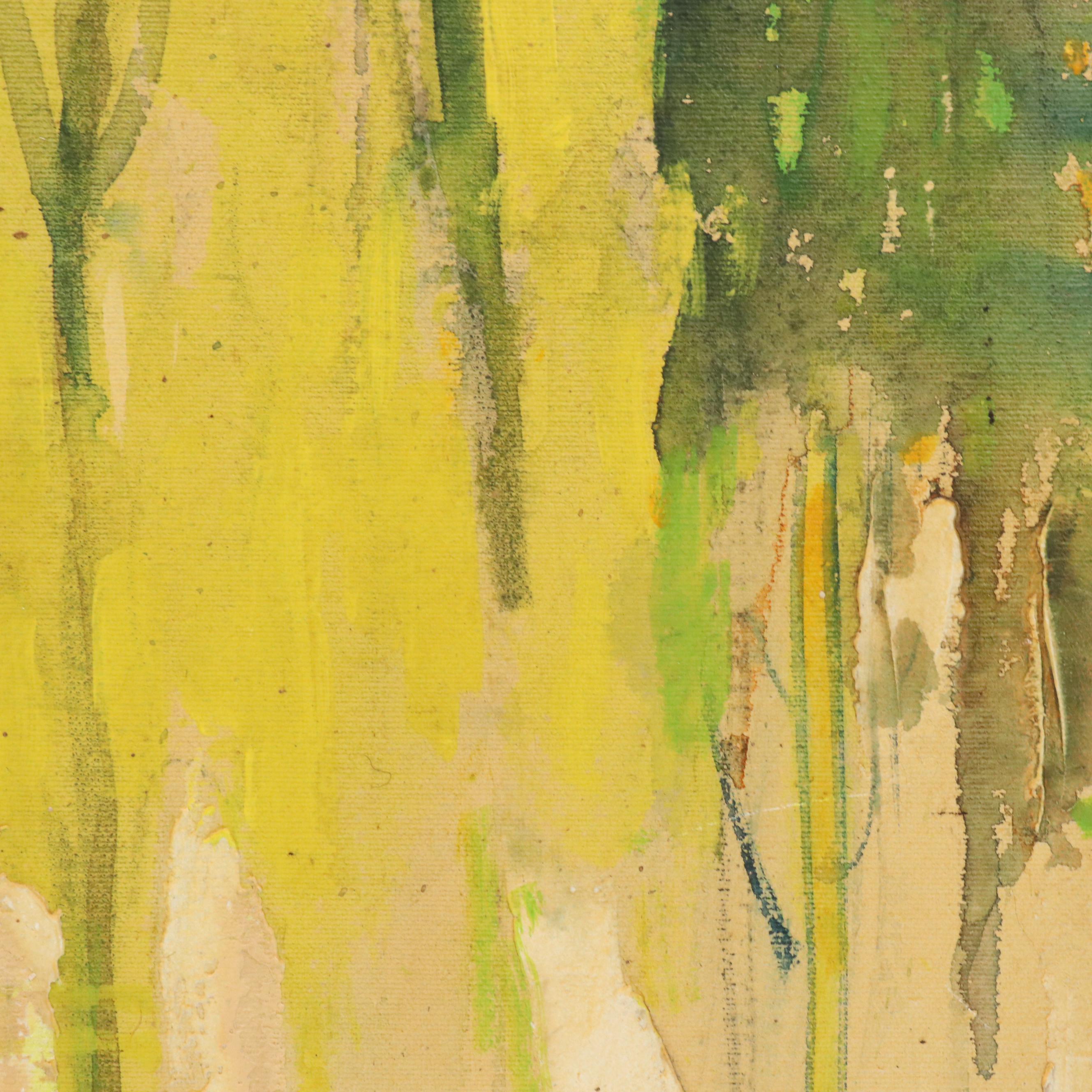 John Bordin Landscape Oil on Canvas of Vernal Pool, Mid-20th C.