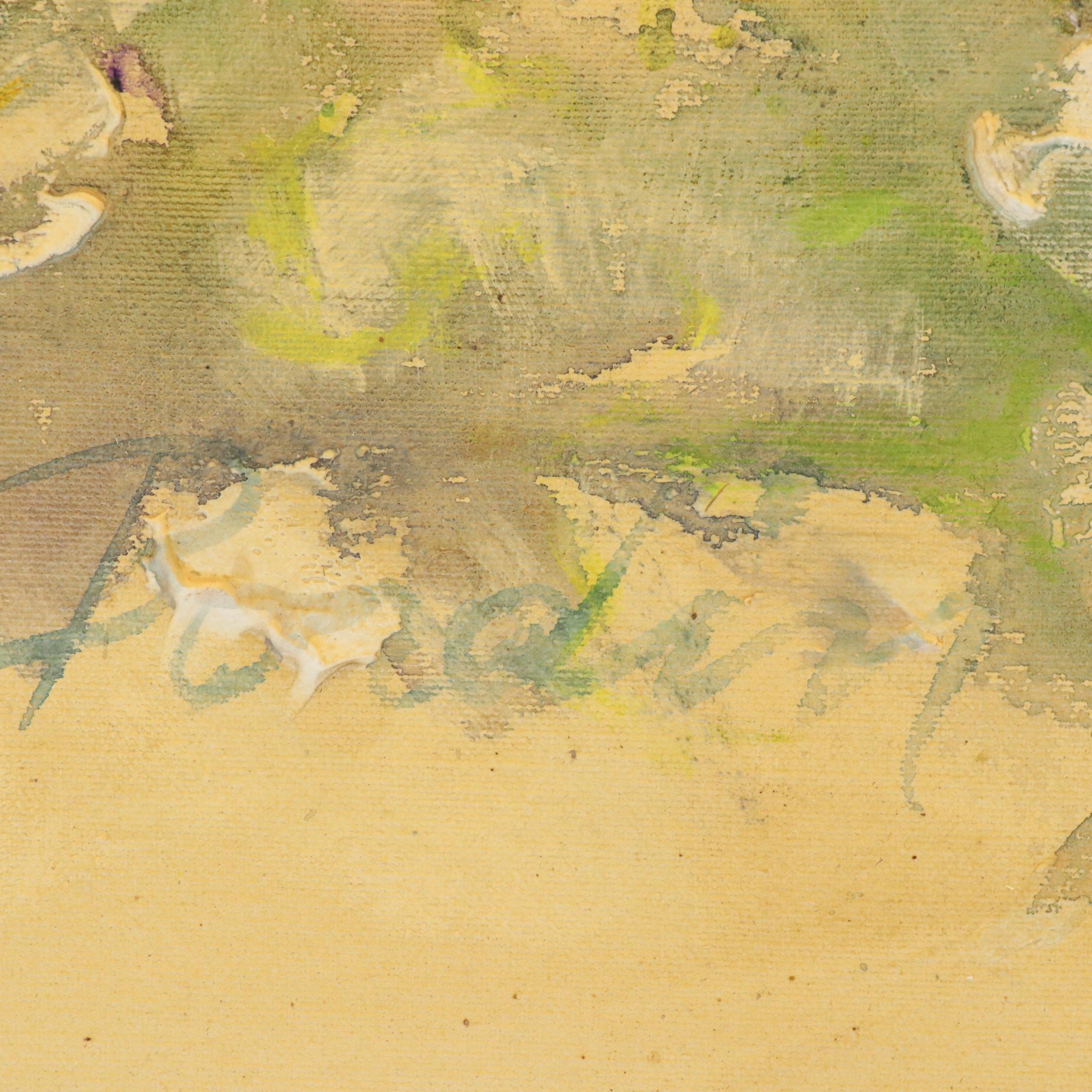 John Bordin Landscape Oil on Canvas of Vernal Pool, Mid-20th C.