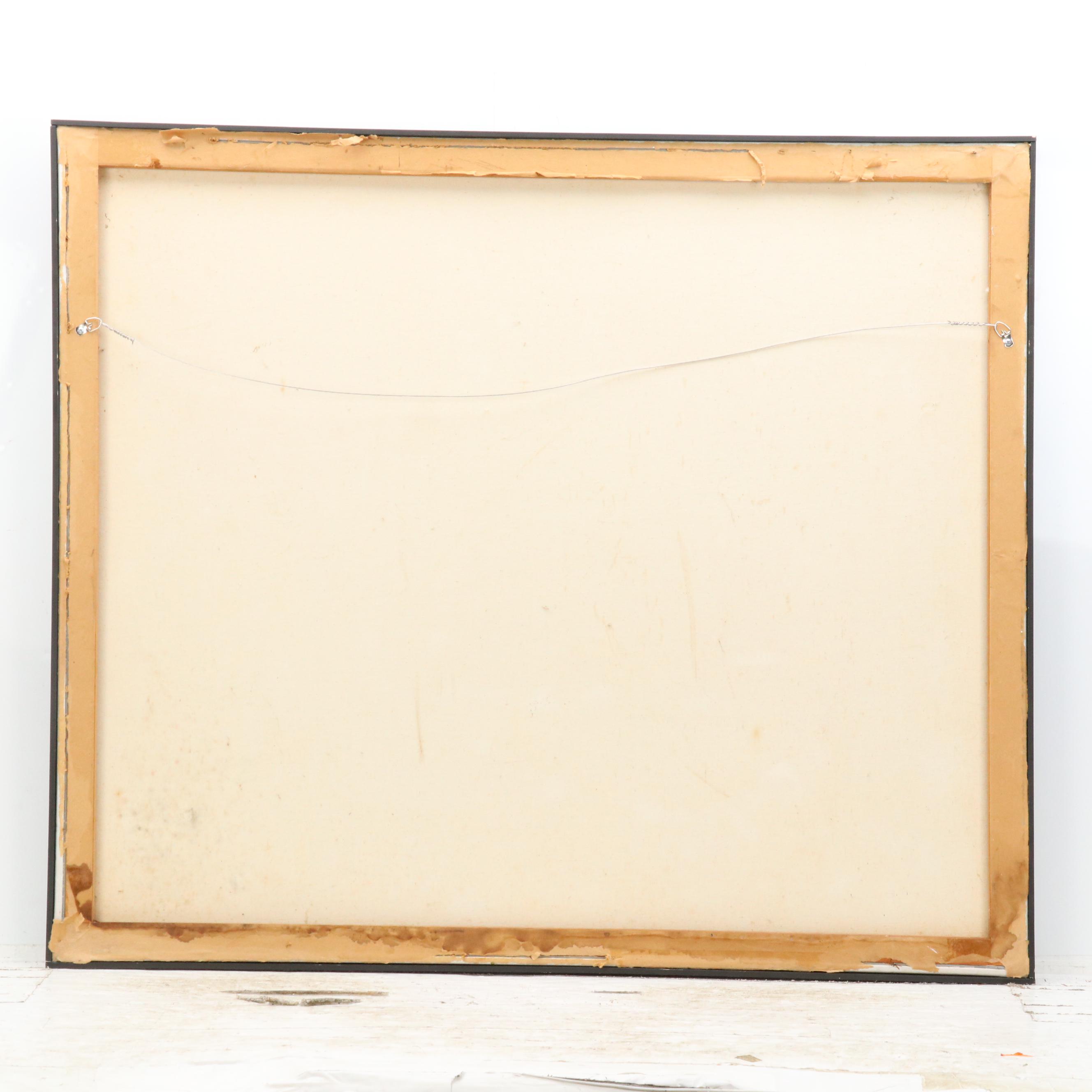 John Bordin Landscape Oil on Canvas of Vernal Pool, Mid-20th C.