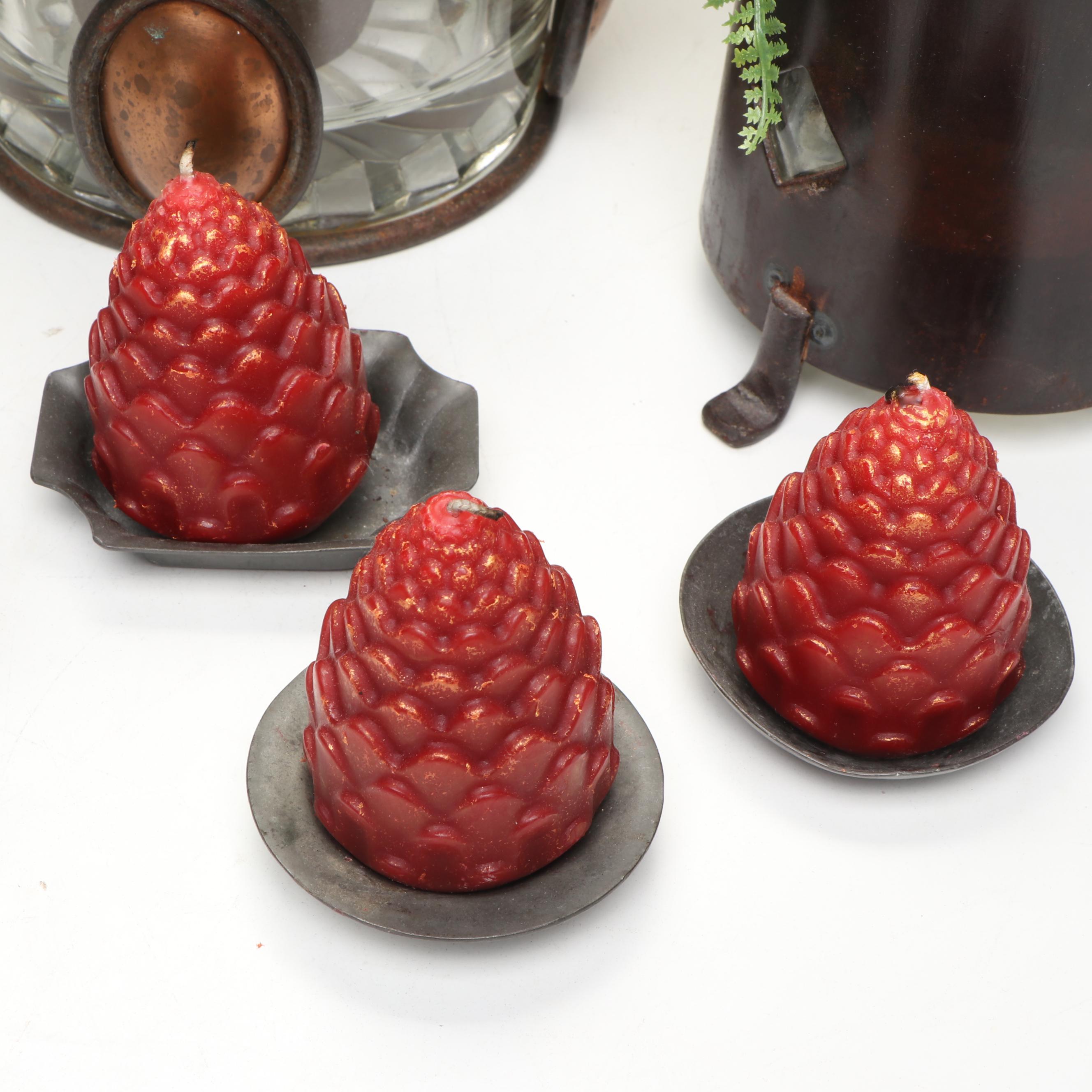 Wire Tree Shaped Votive Holder with Other Candle Holders and Decor