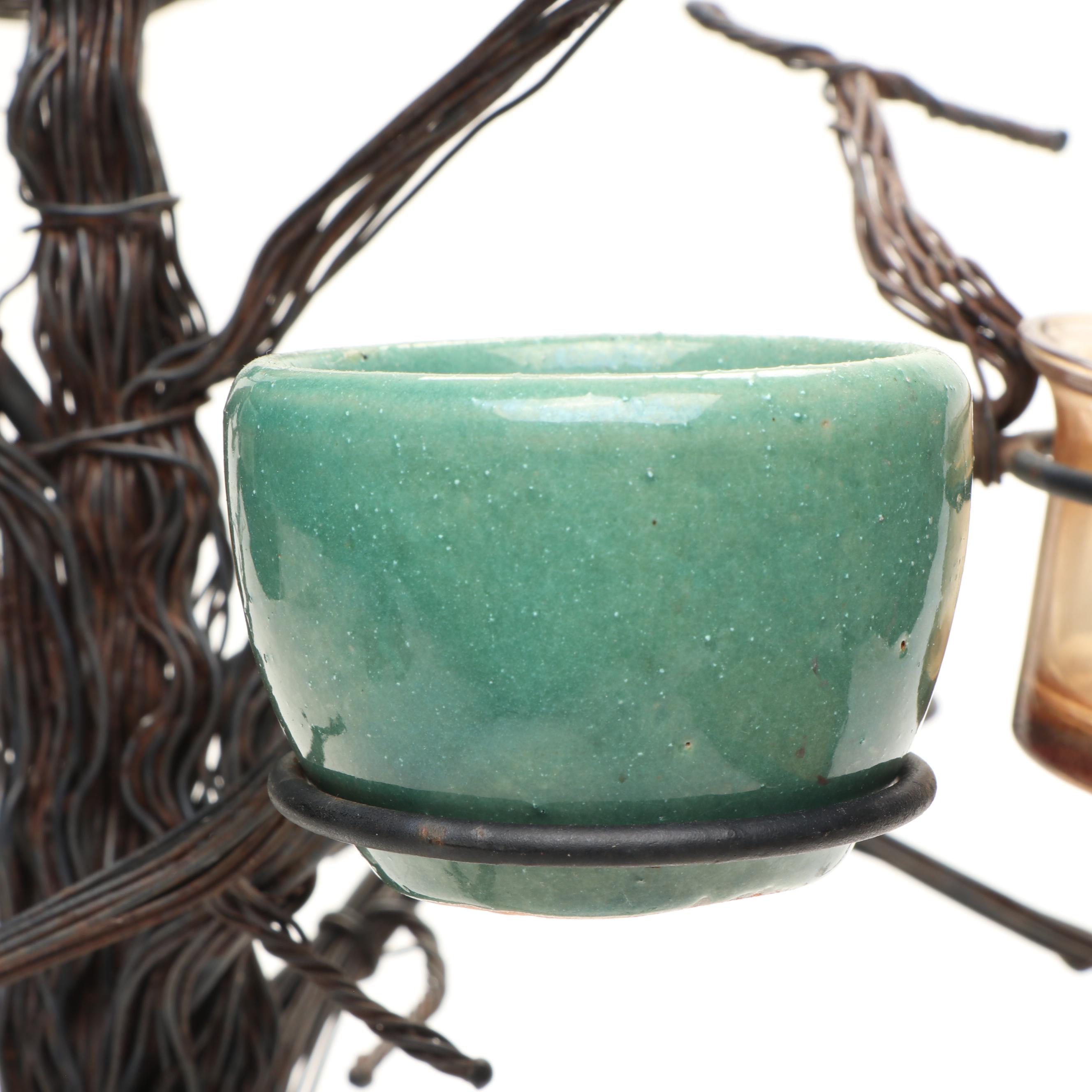 Wire Tree Shaped Votive Holder with Other Candle Holders and Decor