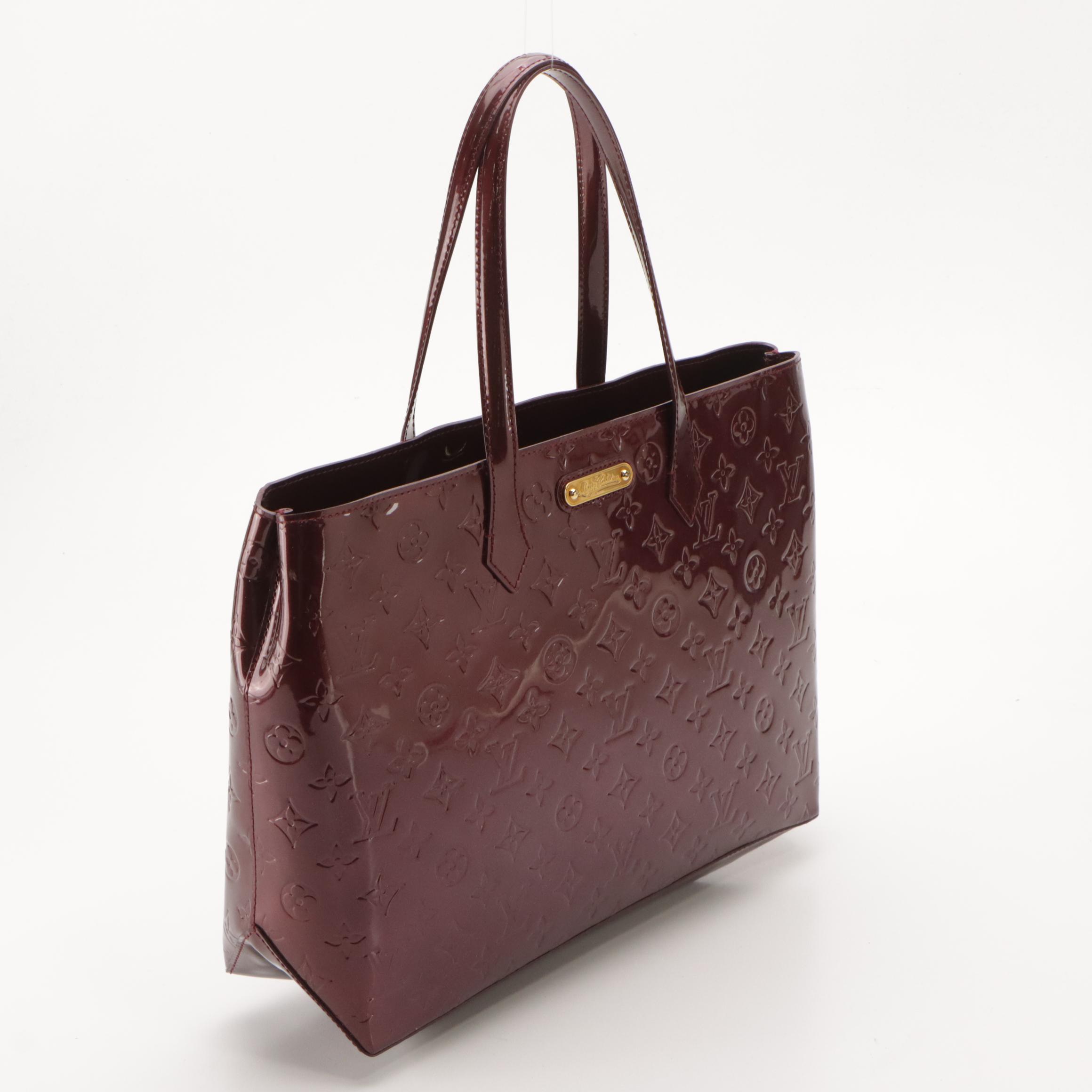 Louis Vuitton Wilshire Tote Bag in Griotte Monogram Vernis Leather