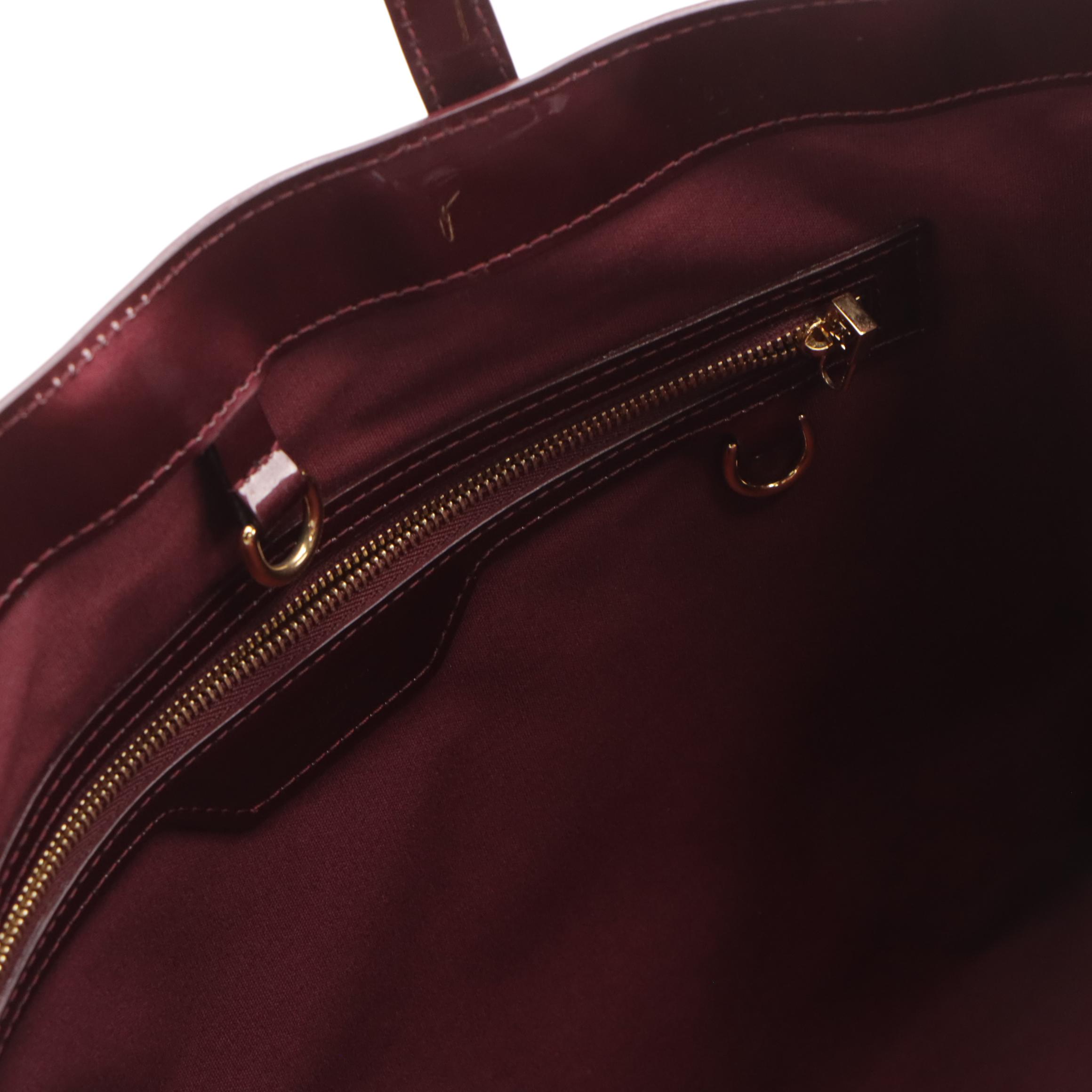 Louis Vuitton Wilshire Tote Bag in Griotte Monogram Vernis Leather