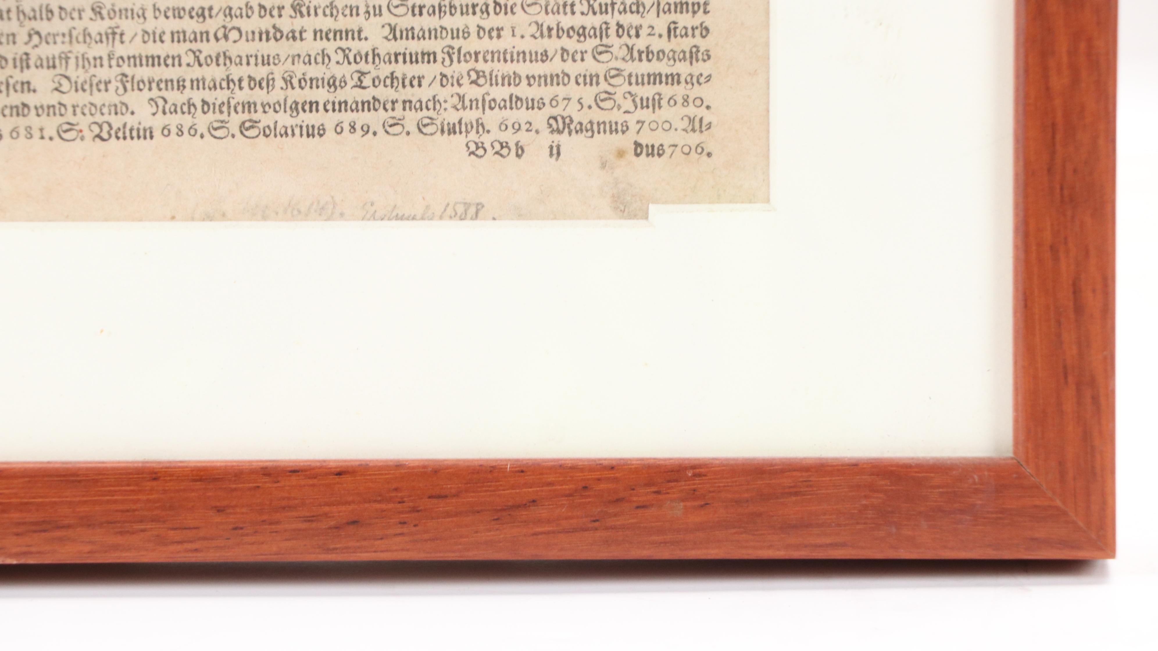 Sebastian Münster Antique Wood Engraving "Die Statt Strazbourg"