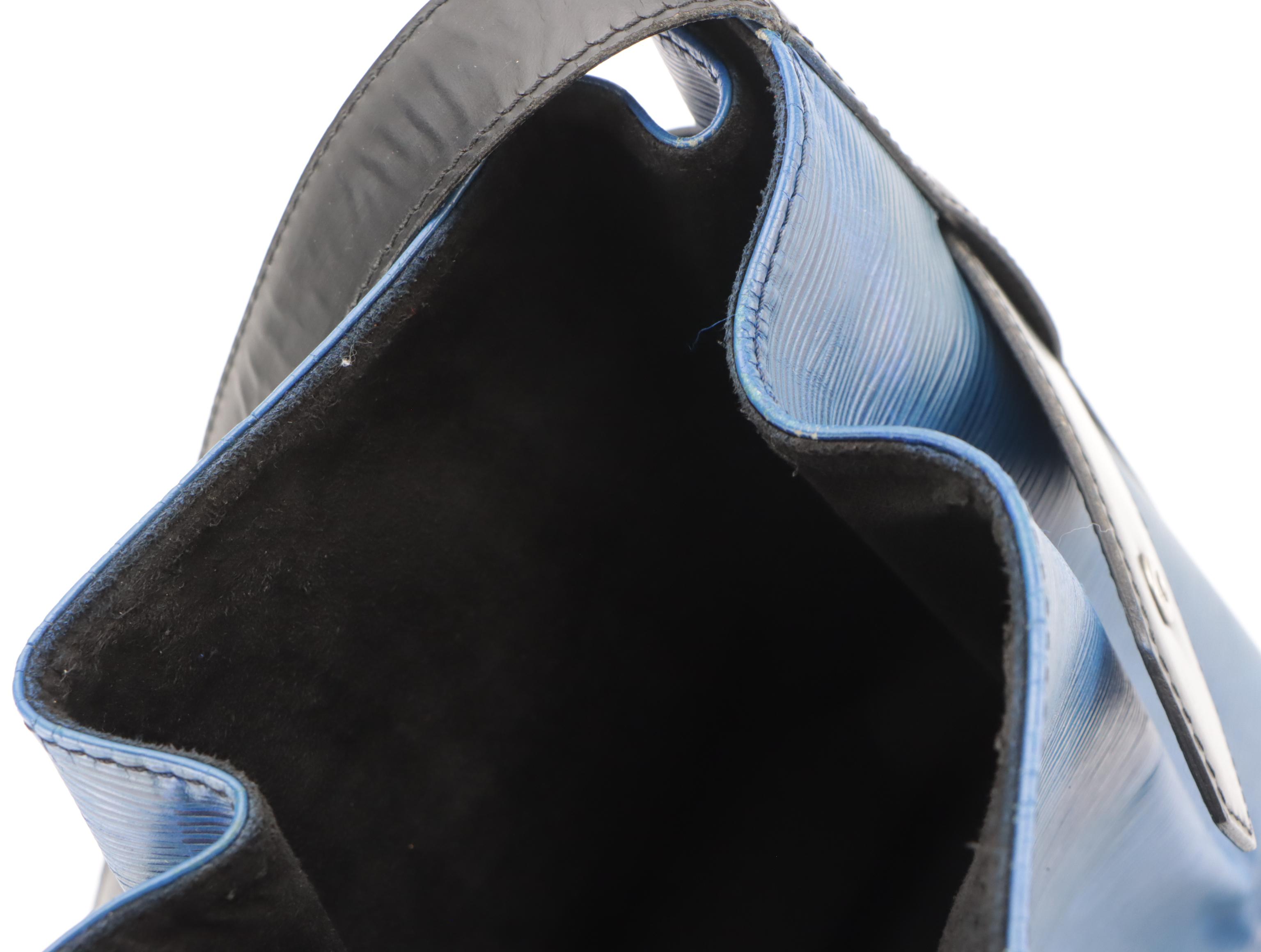 Louis Vuitton Sac D'Epaule Bag in Toledo Blue Epi and Black Smooth Leather