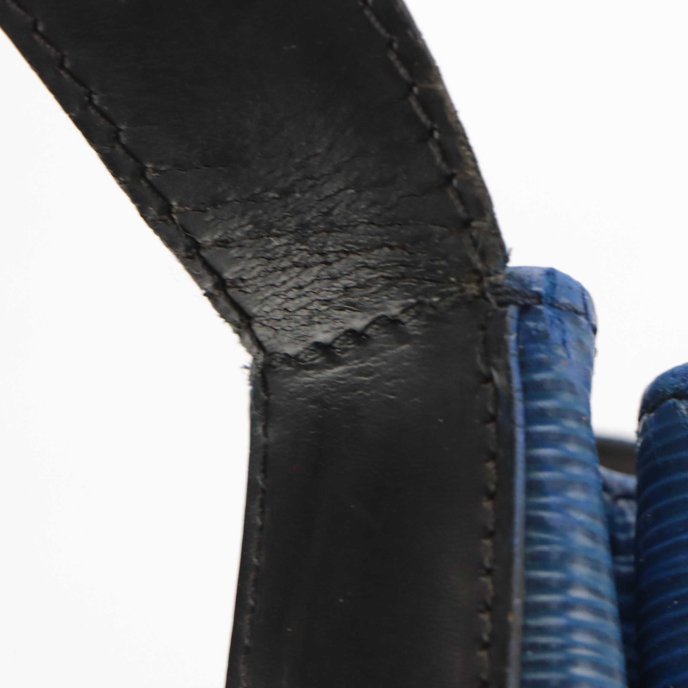 Louis Vuitton Sac D'Epaule Bag in Toledo Blue Epi and Black Smooth Leather