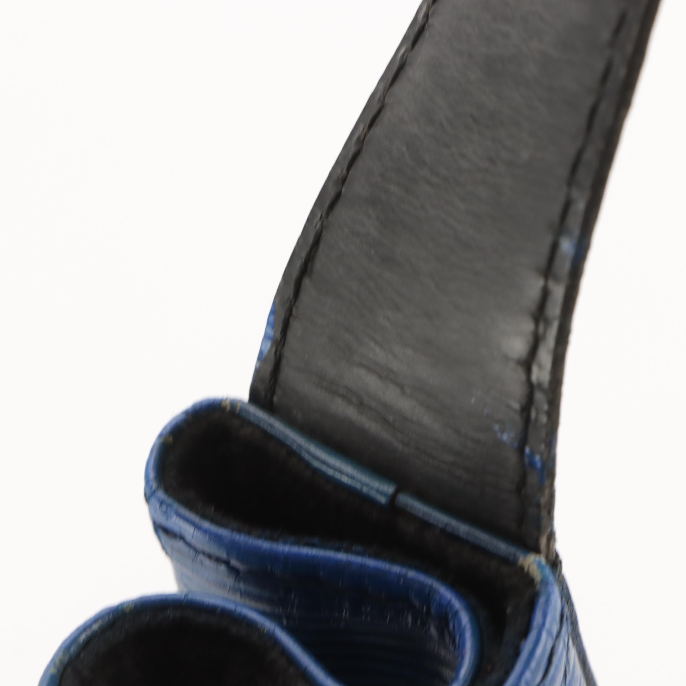 Louis Vuitton Sac D'Epaule Bag in Toledo Blue Epi and Black Smooth Leather