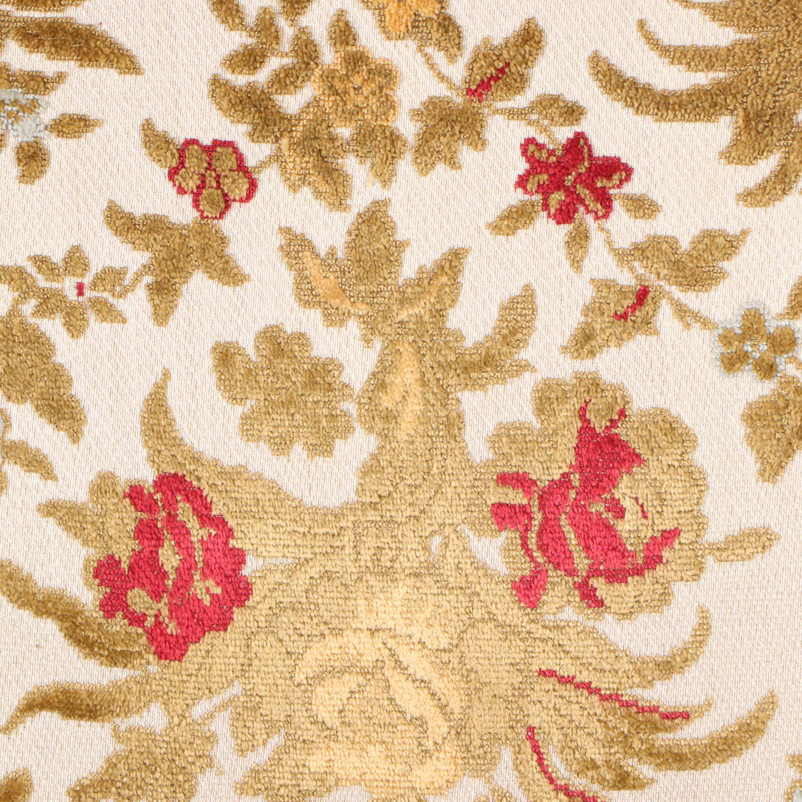 Floral Upholstered Mahogany Fauteuil