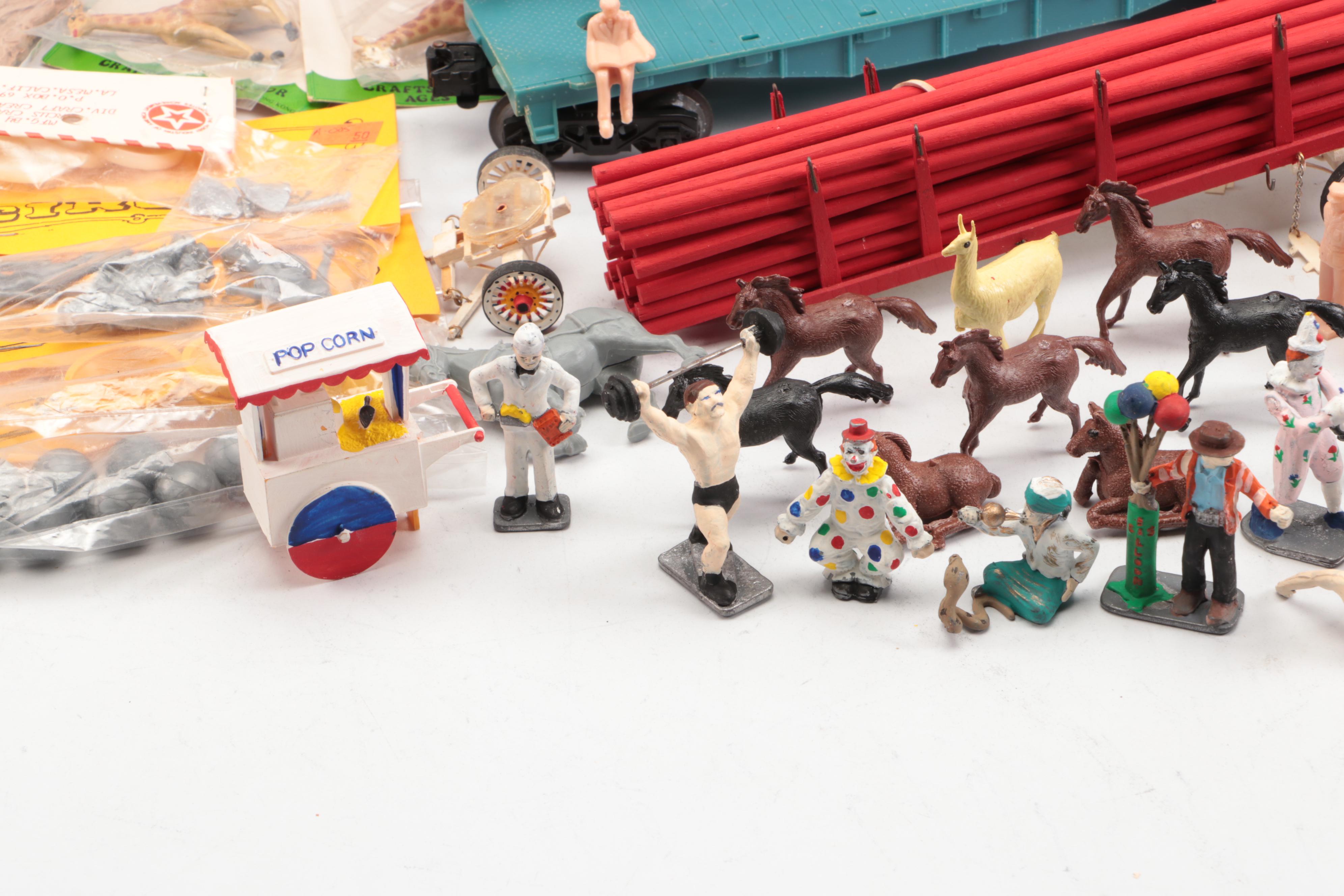 Ringling Bros. Themed Train Cars with Other Train Figures and Accessories