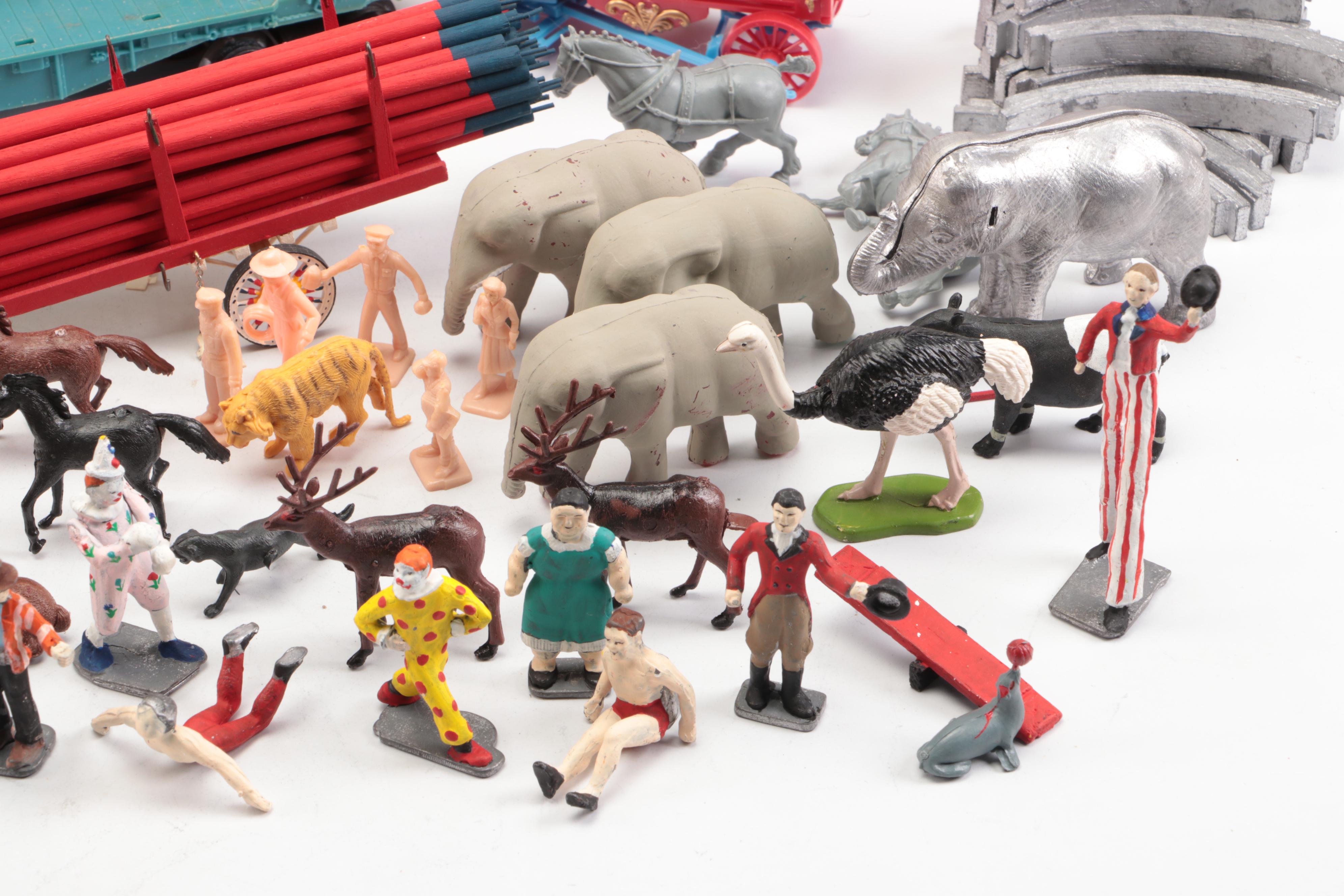 Ringling Bros. Themed Train Cars with Other Train Figures and Accessories