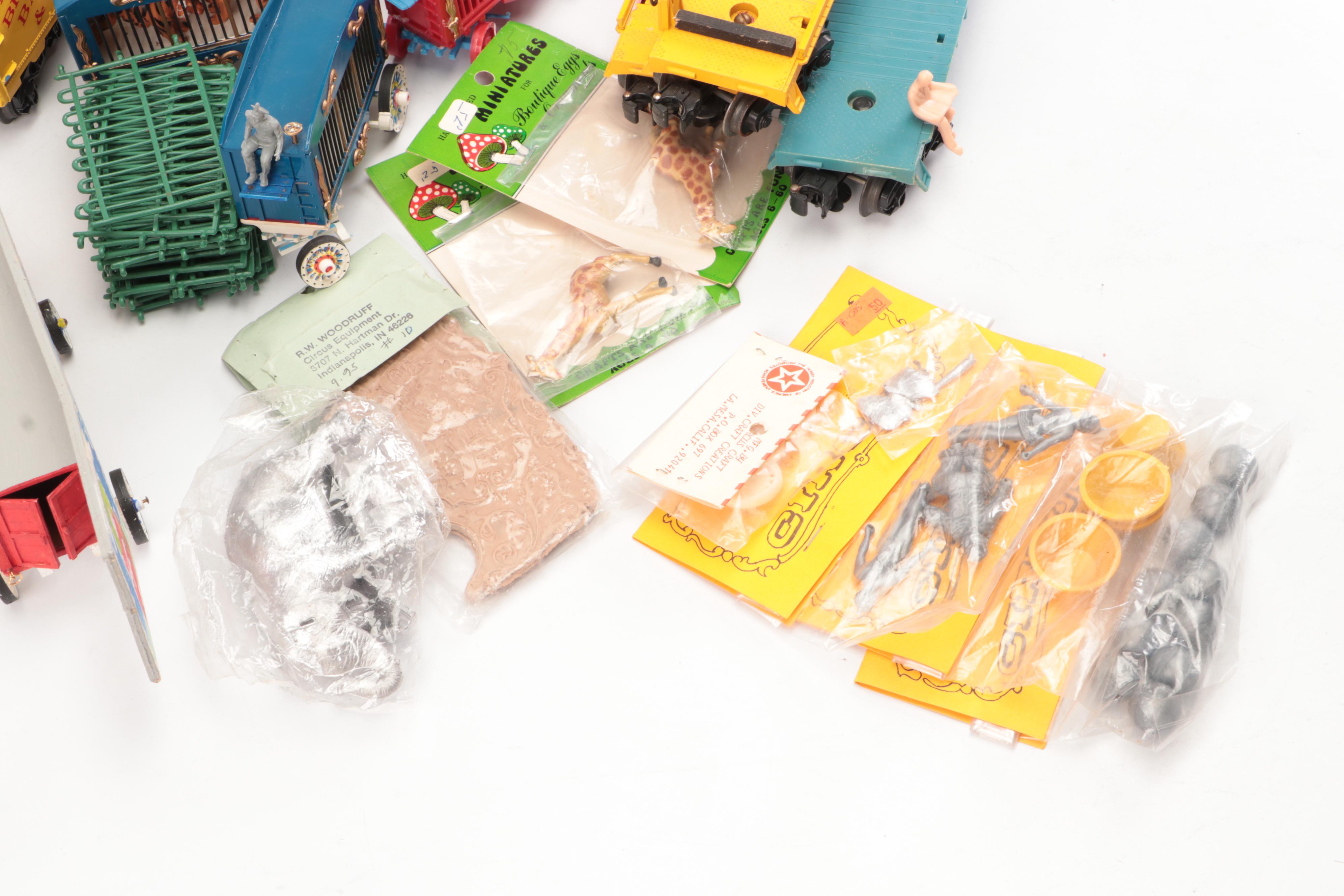 Ringling Bros. Themed Train Cars with Other Train Figures and Accessories