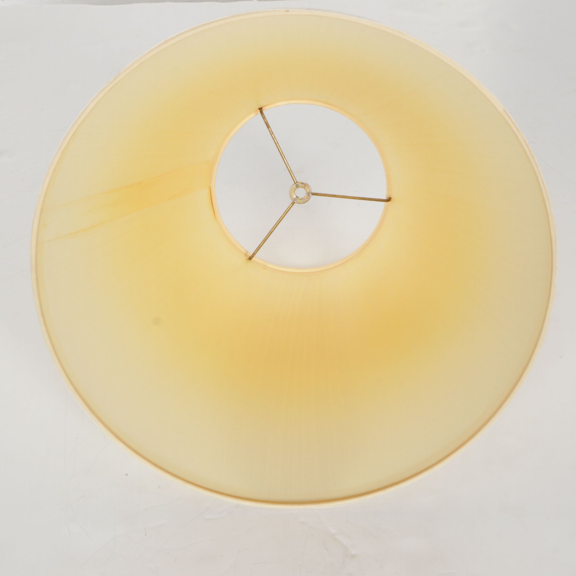 Milk Glass and Brass Table Lamp, Mid to Late 20th Century