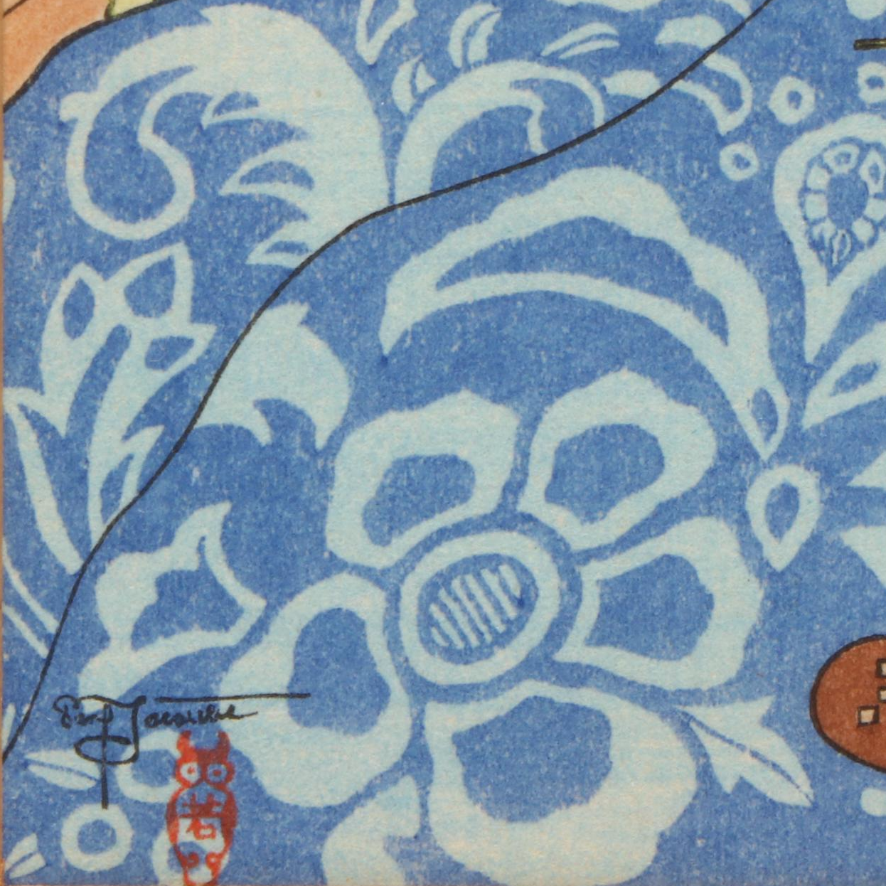 Paul Jacoulet Woodblock Christmas Card "Decembre, Japon," 1953