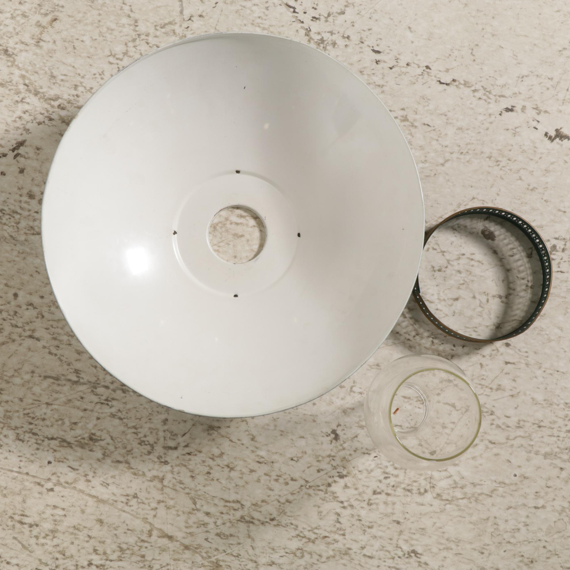 Green Toleware Metal Floor Lamp, Late 20th Century