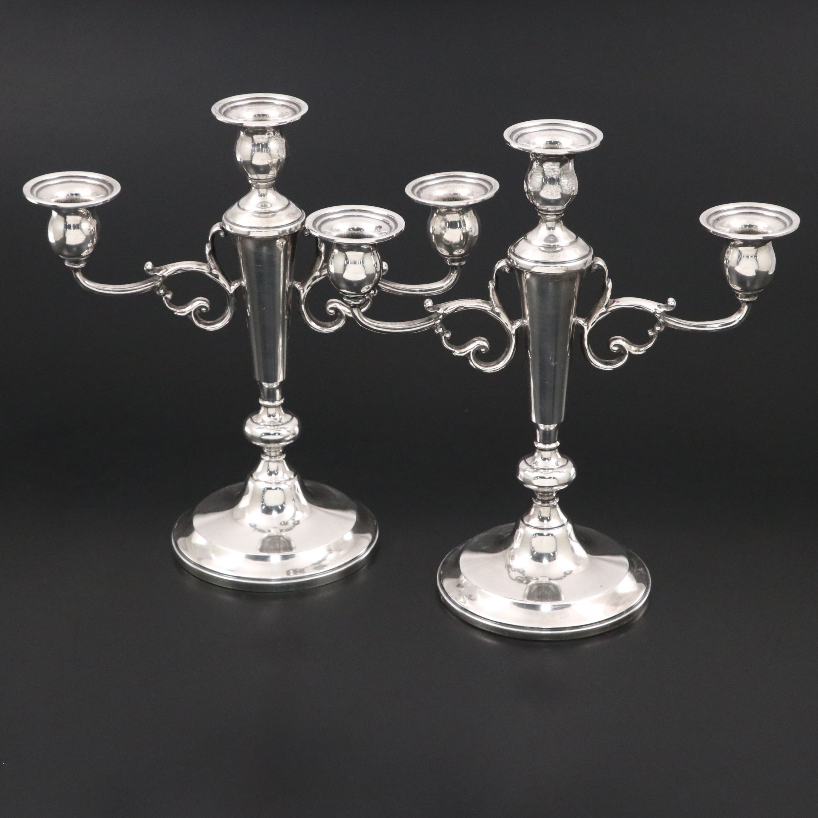 Sterling Silver Three Light Candelabra