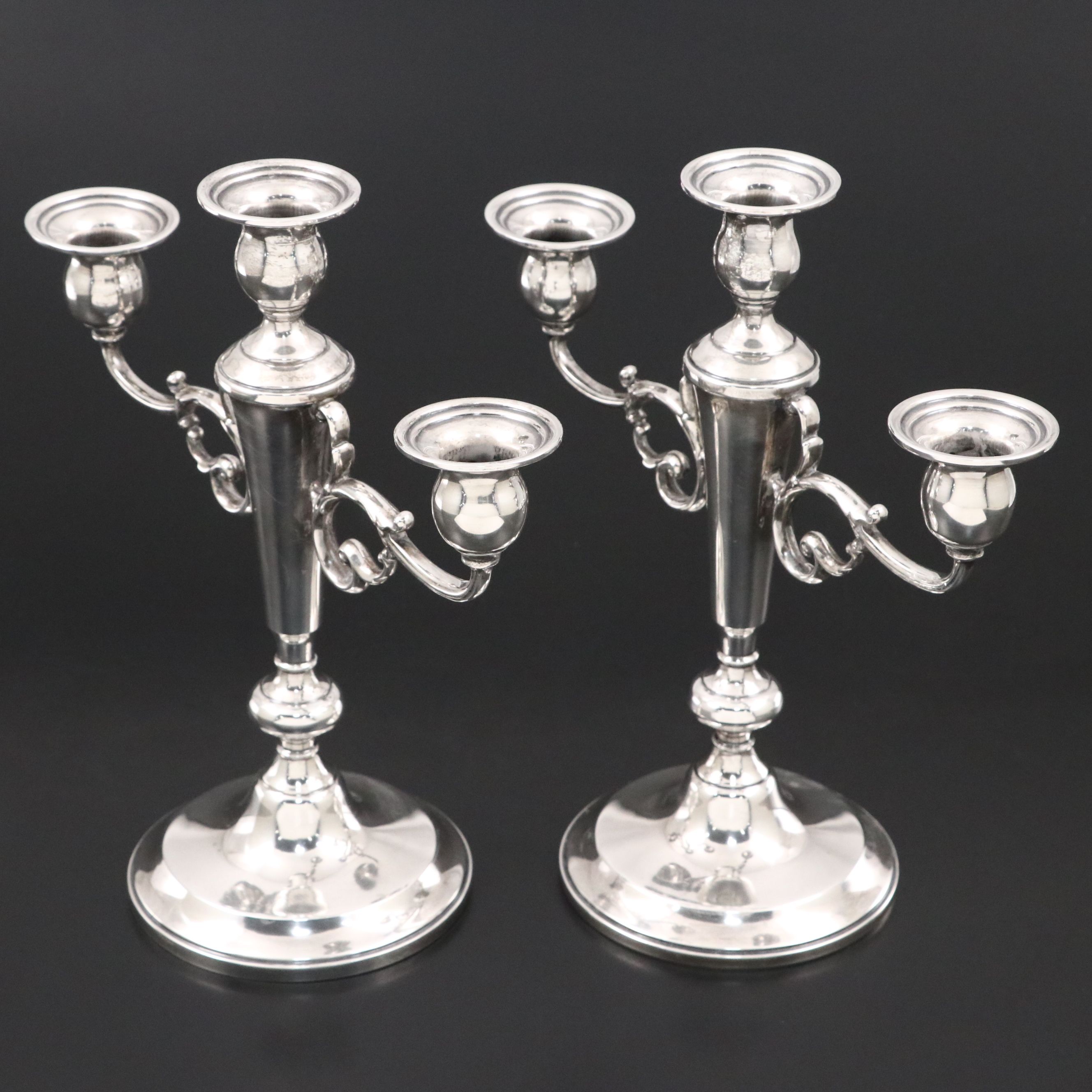 Sterling Silver Three Light Candelabra