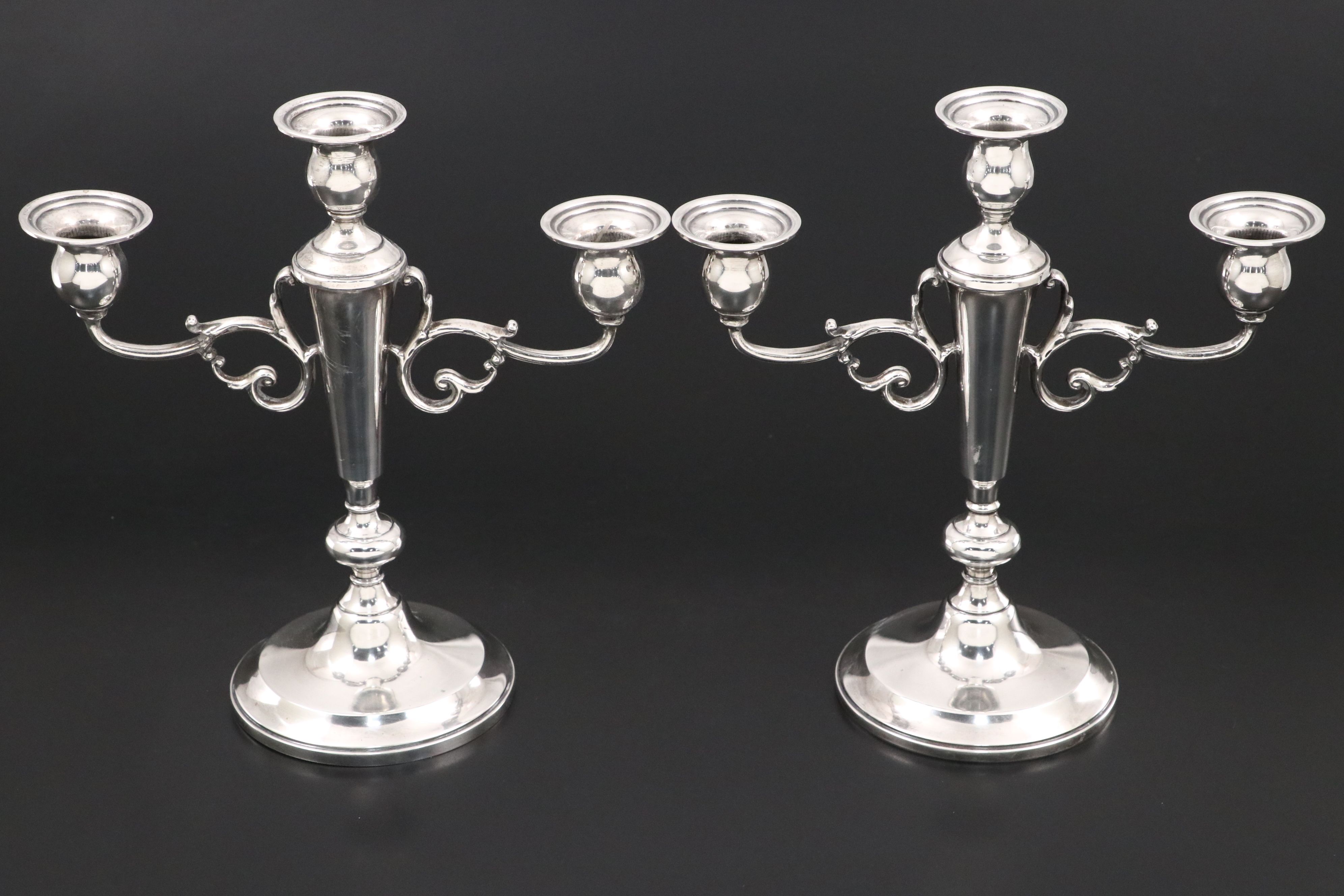 Sterling Silver Three Light Candelabra