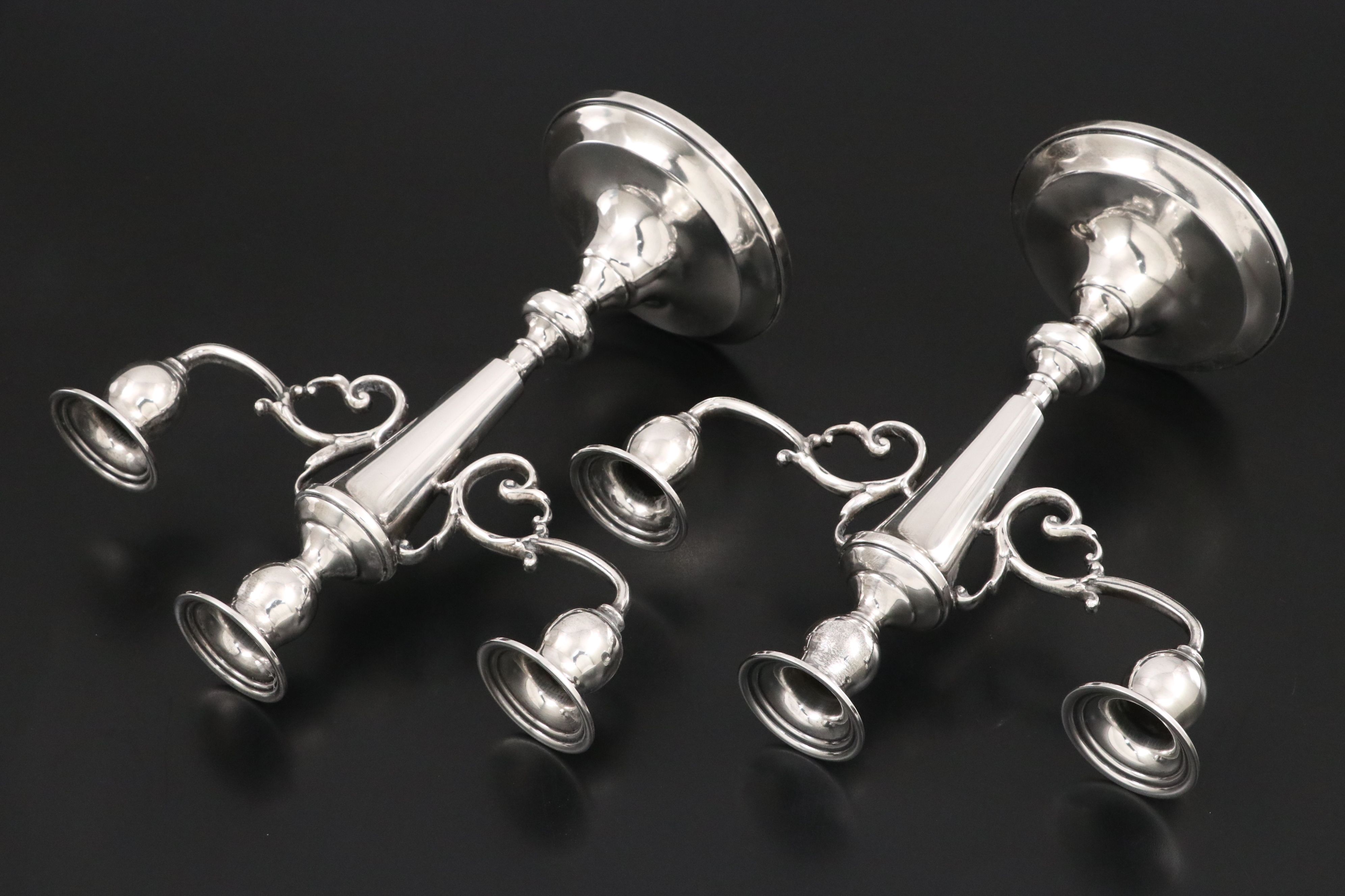 Sterling Silver Three Light Candelabra