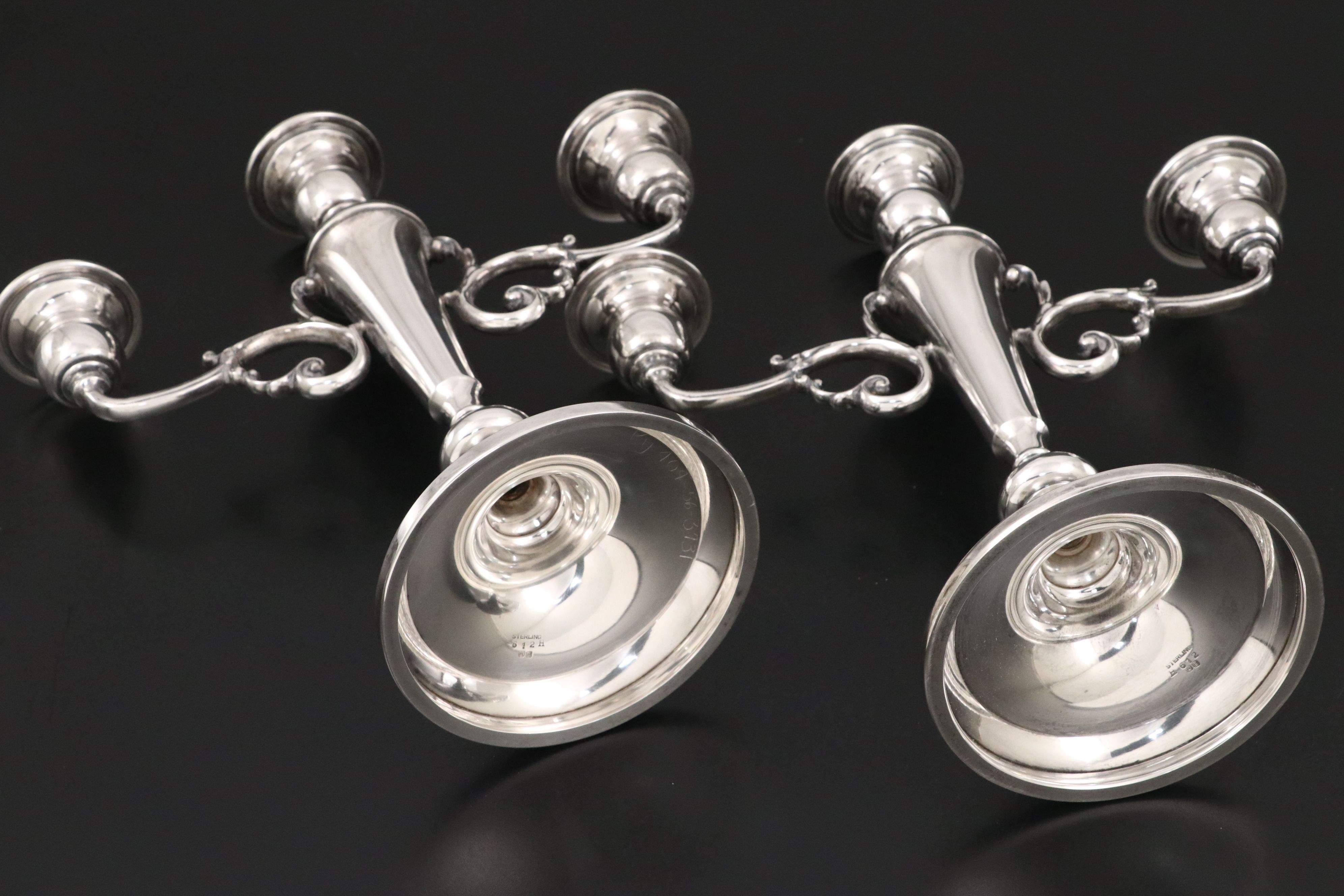 Sterling Silver Three Light Candelabra