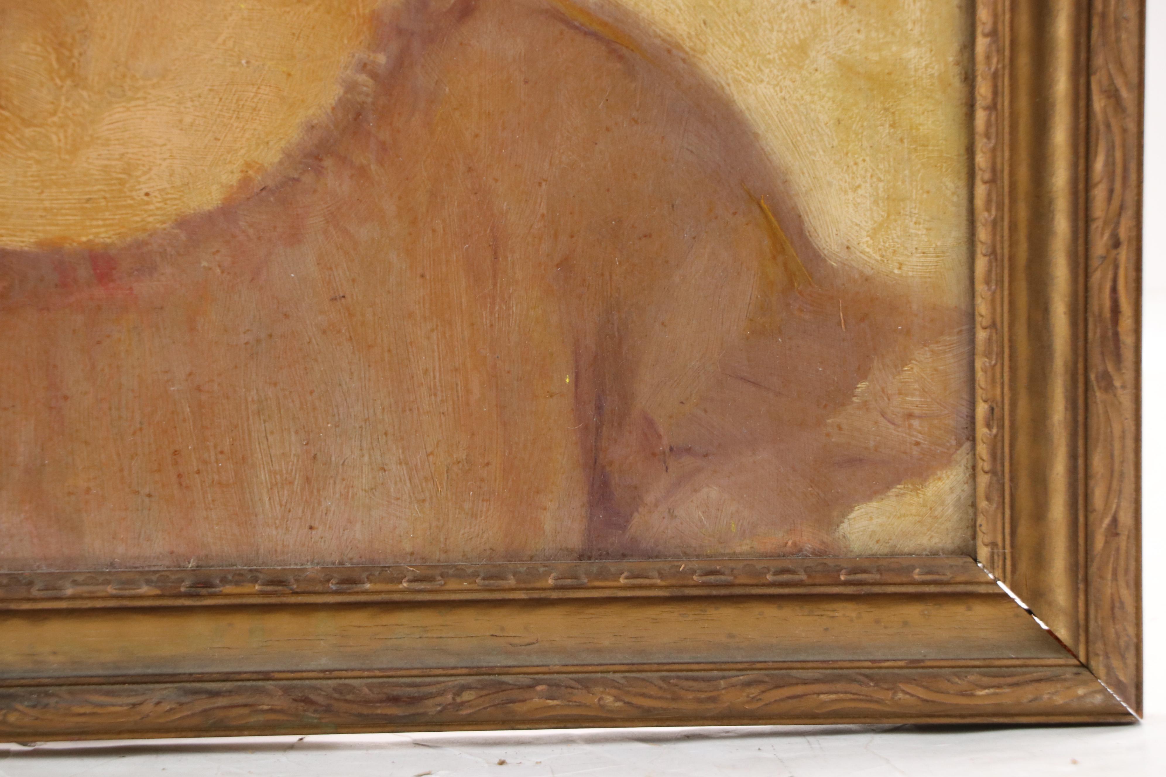 Portrait Oil Painting of Girl, Circa 1920