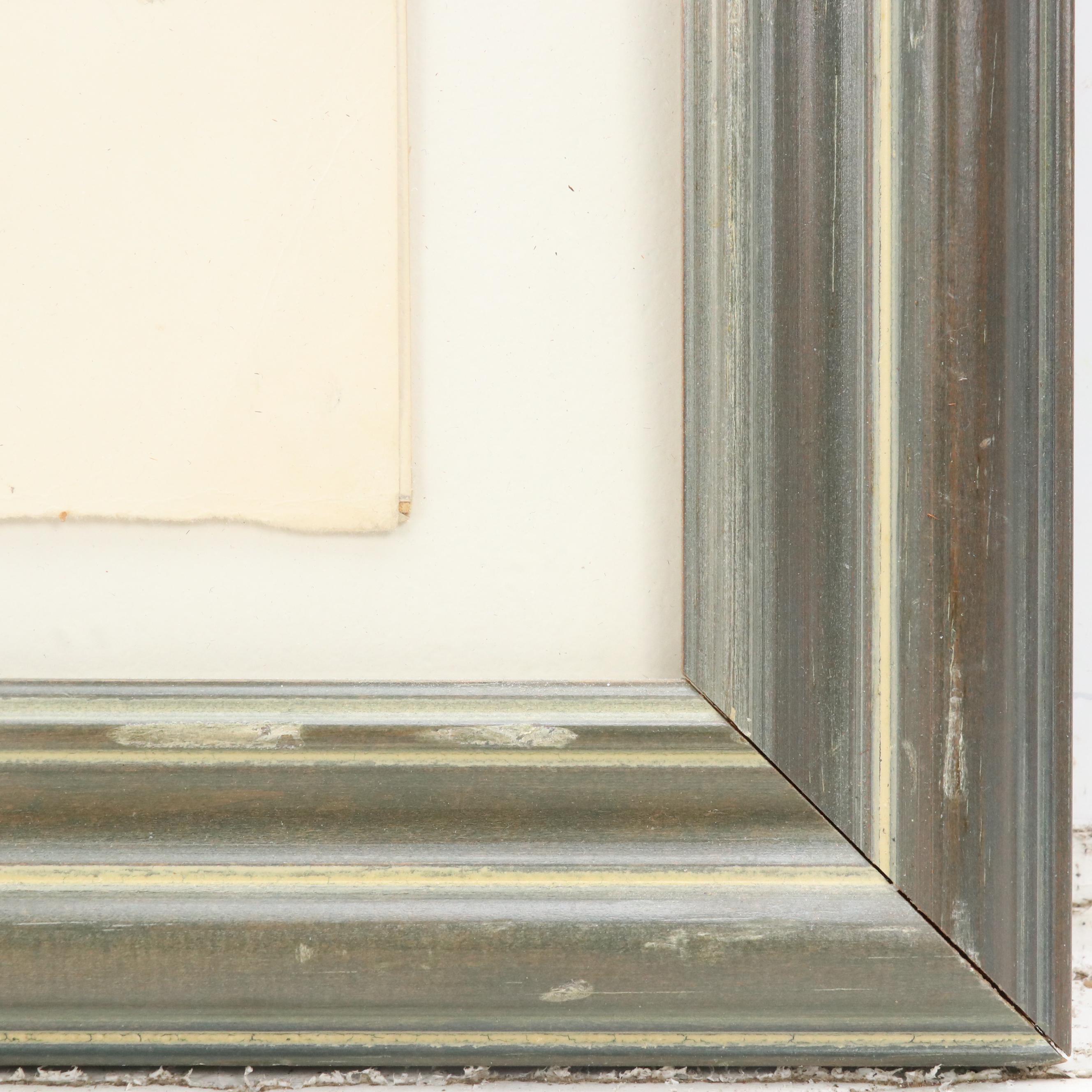 Modernist Mixed Media Painting of Reclining Figure