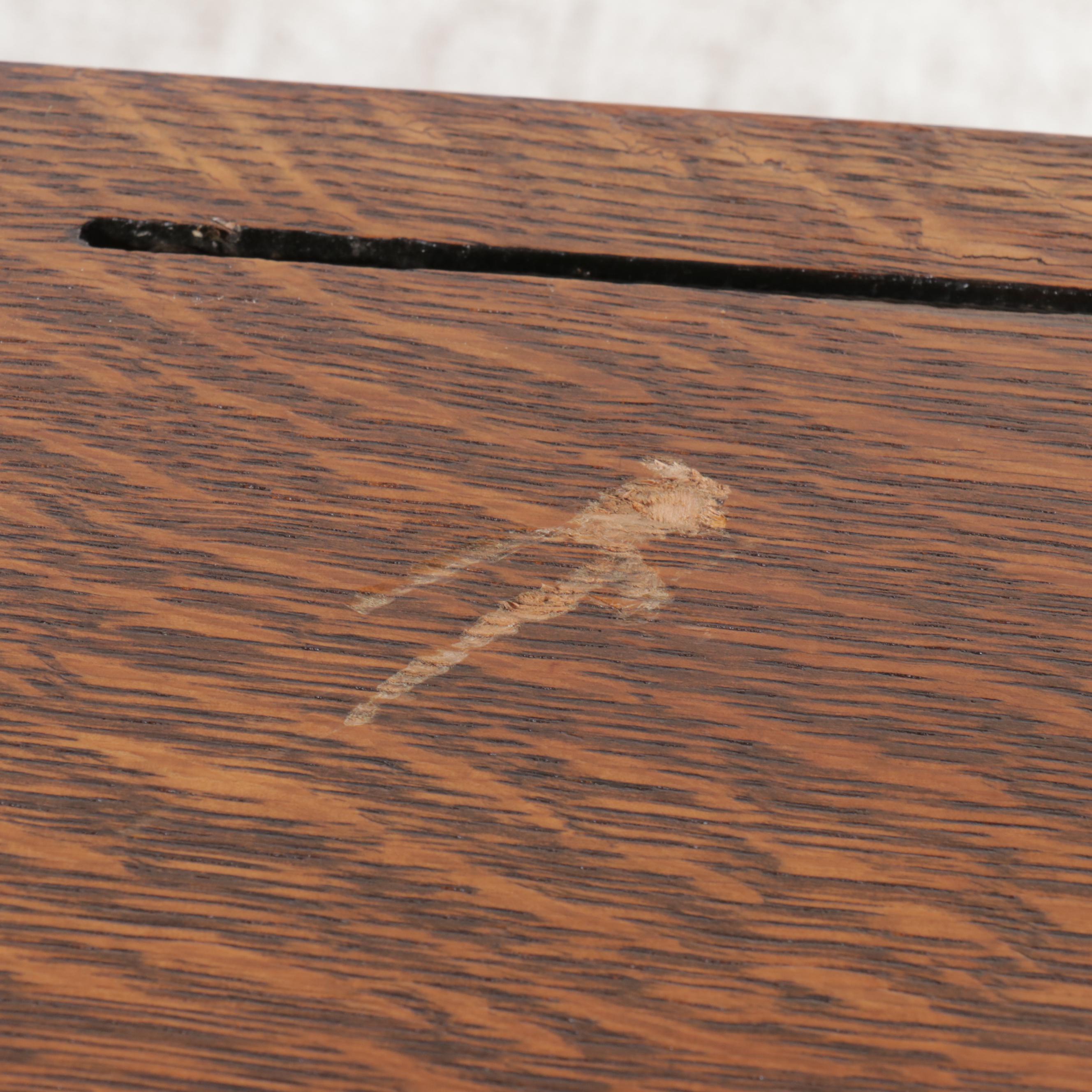 White Antique Treadle Sewing Machine with Oak Table