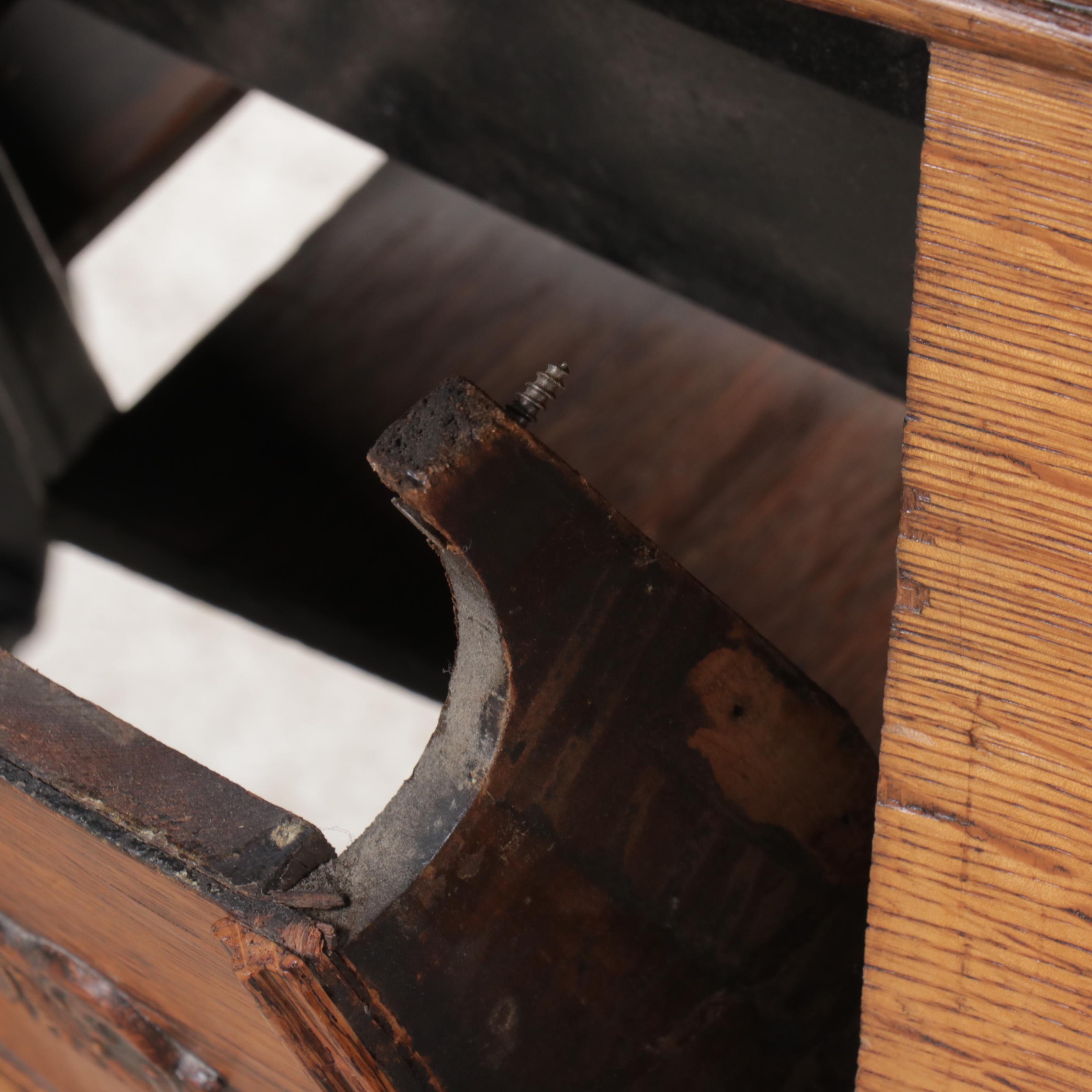White Antique Treadle Sewing Machine with Oak Table