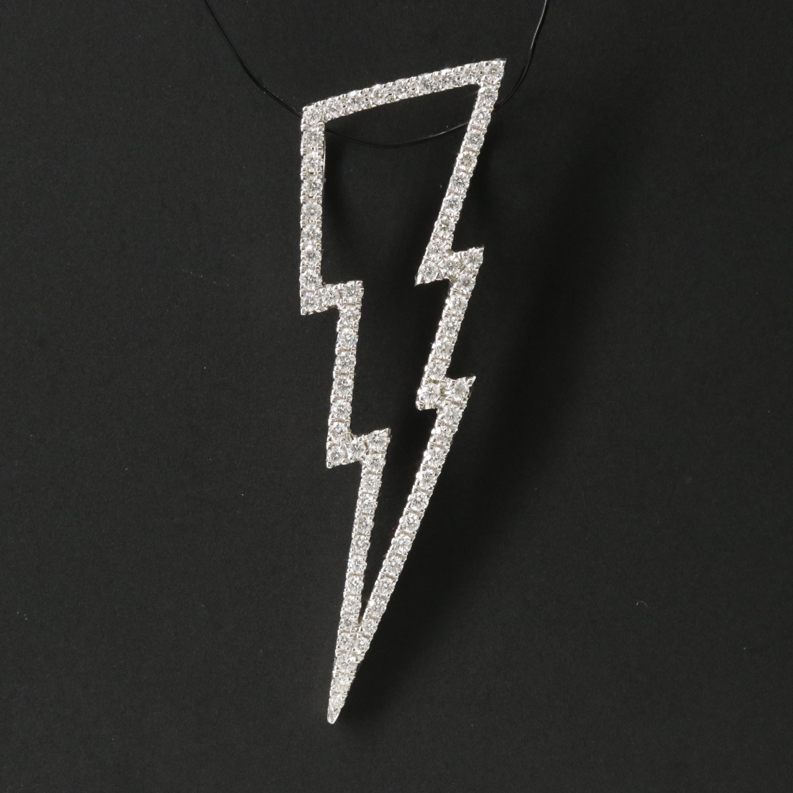 14K 0.30 CTW Diamond Lighting Bolt Pendant
