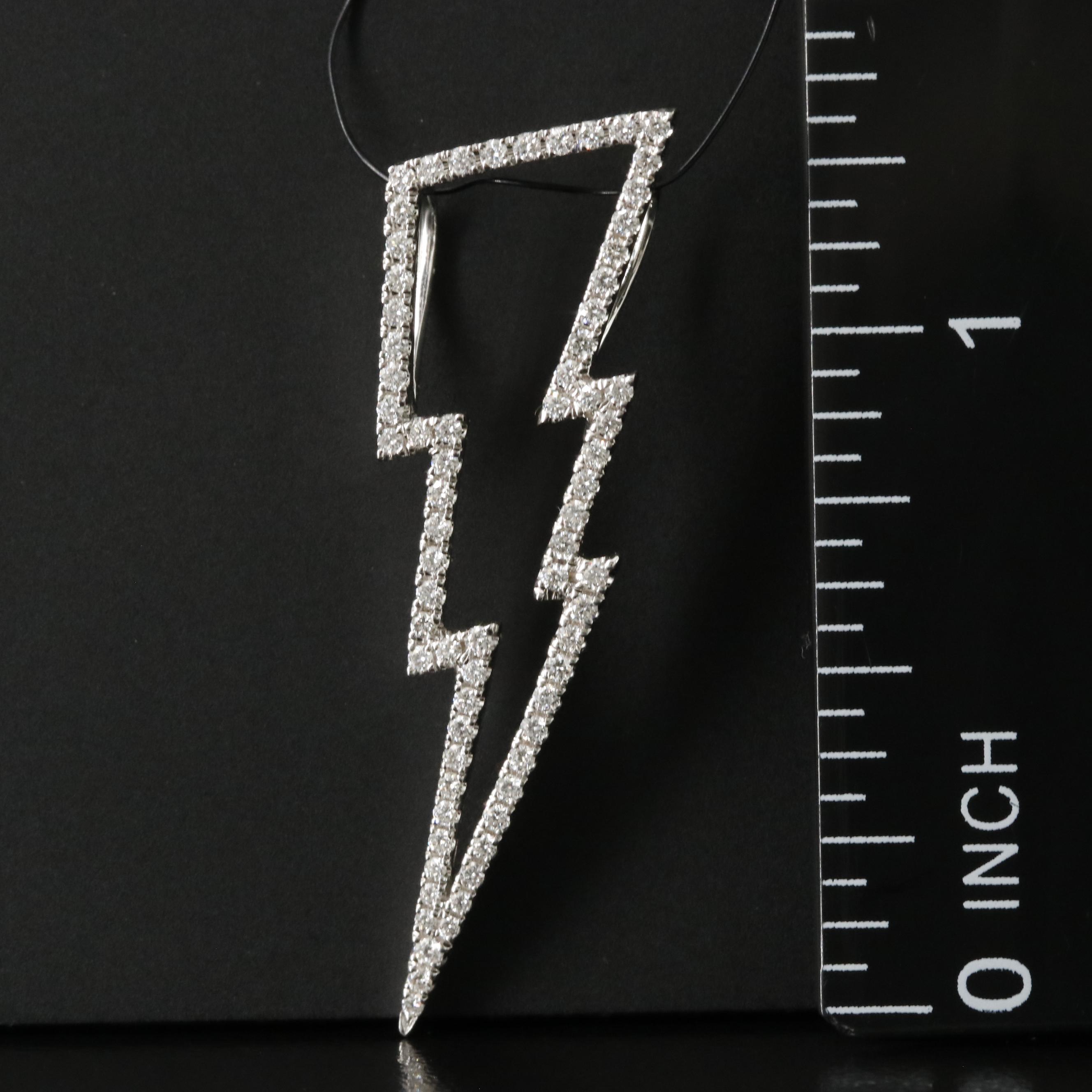 14K 0.30 CTW Diamond Lighting Bolt Pendant
