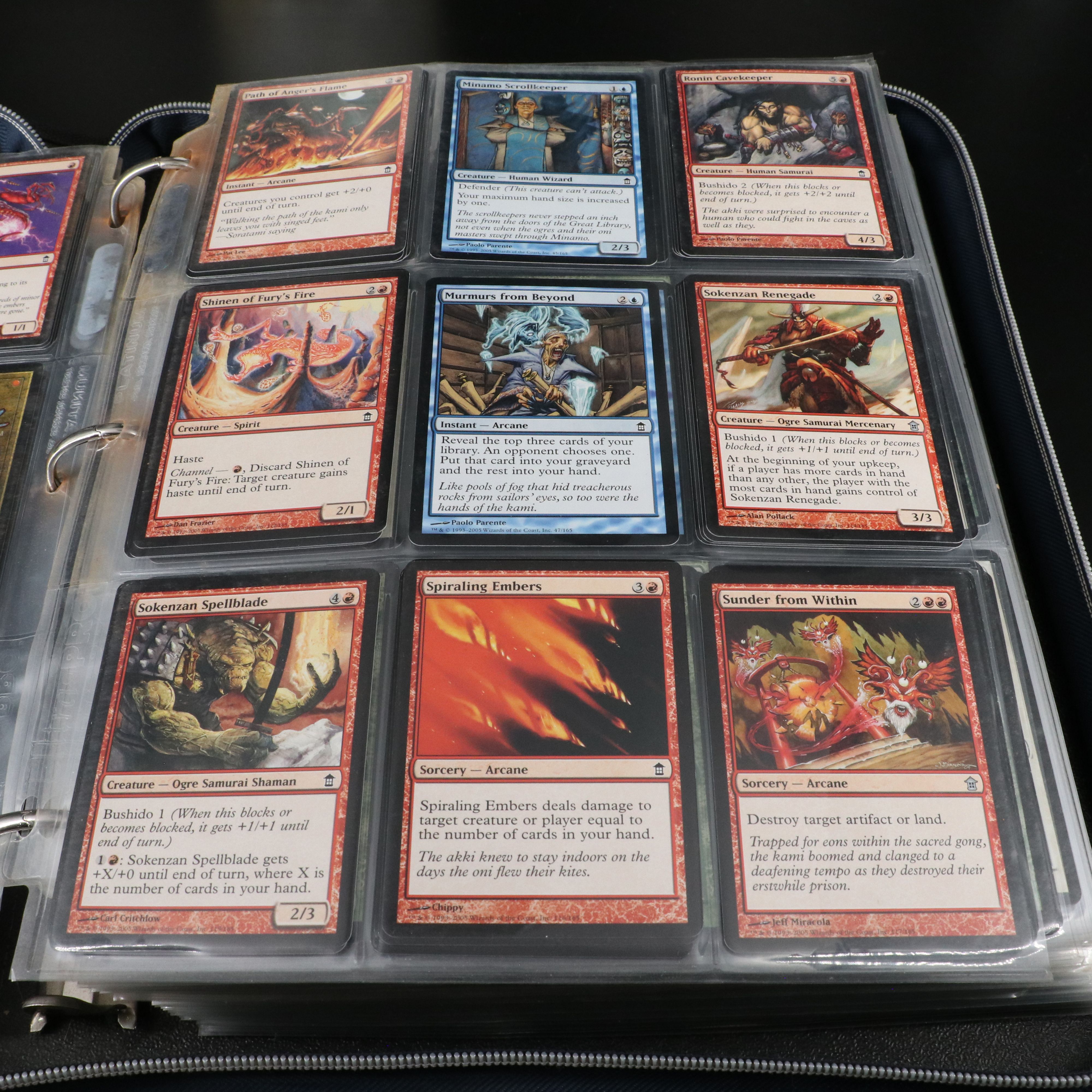 Magic: The Gathering Trading Cards From Kamigawa Block with Binder