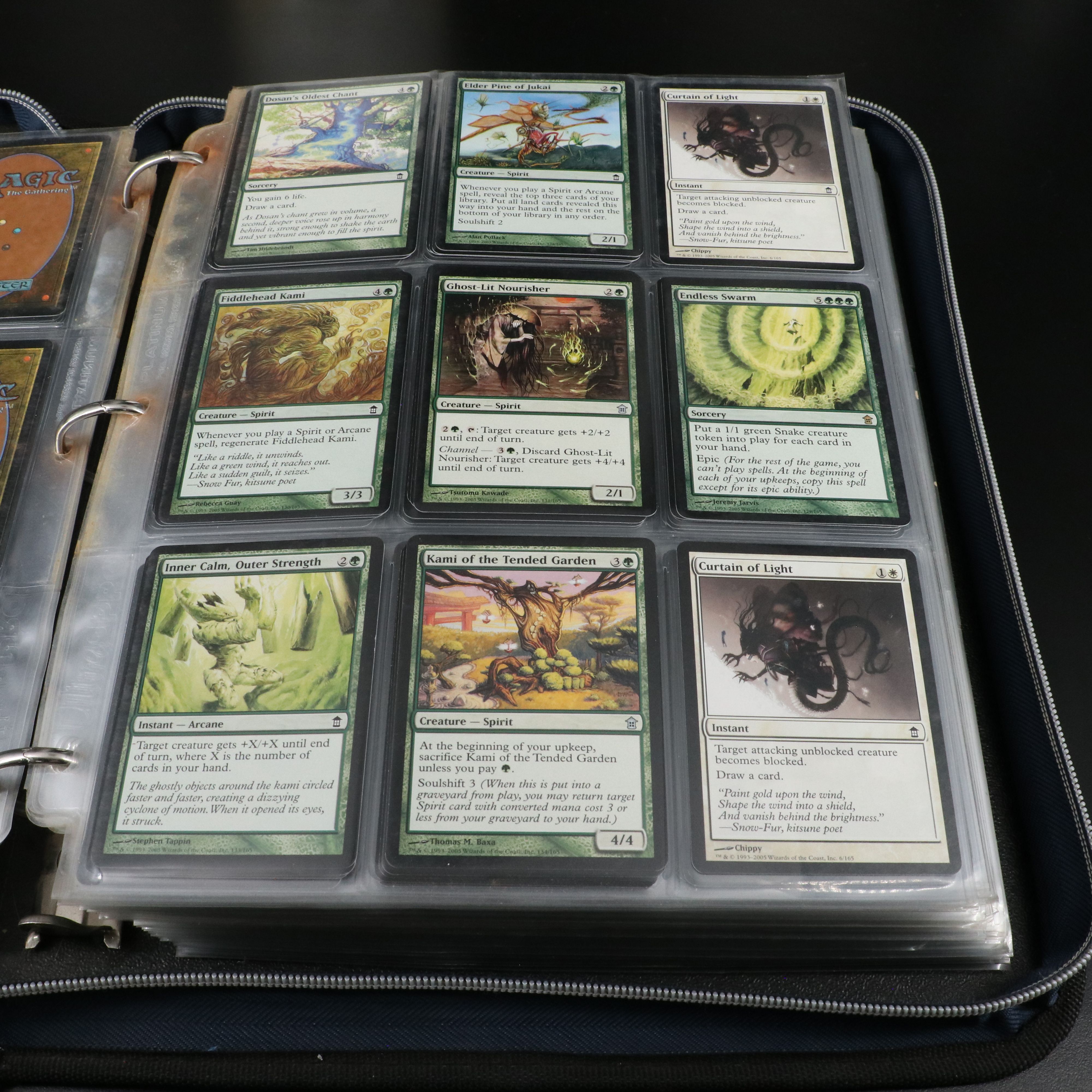 Magic: The Gathering Trading Cards From Kamigawa Block with Binder
