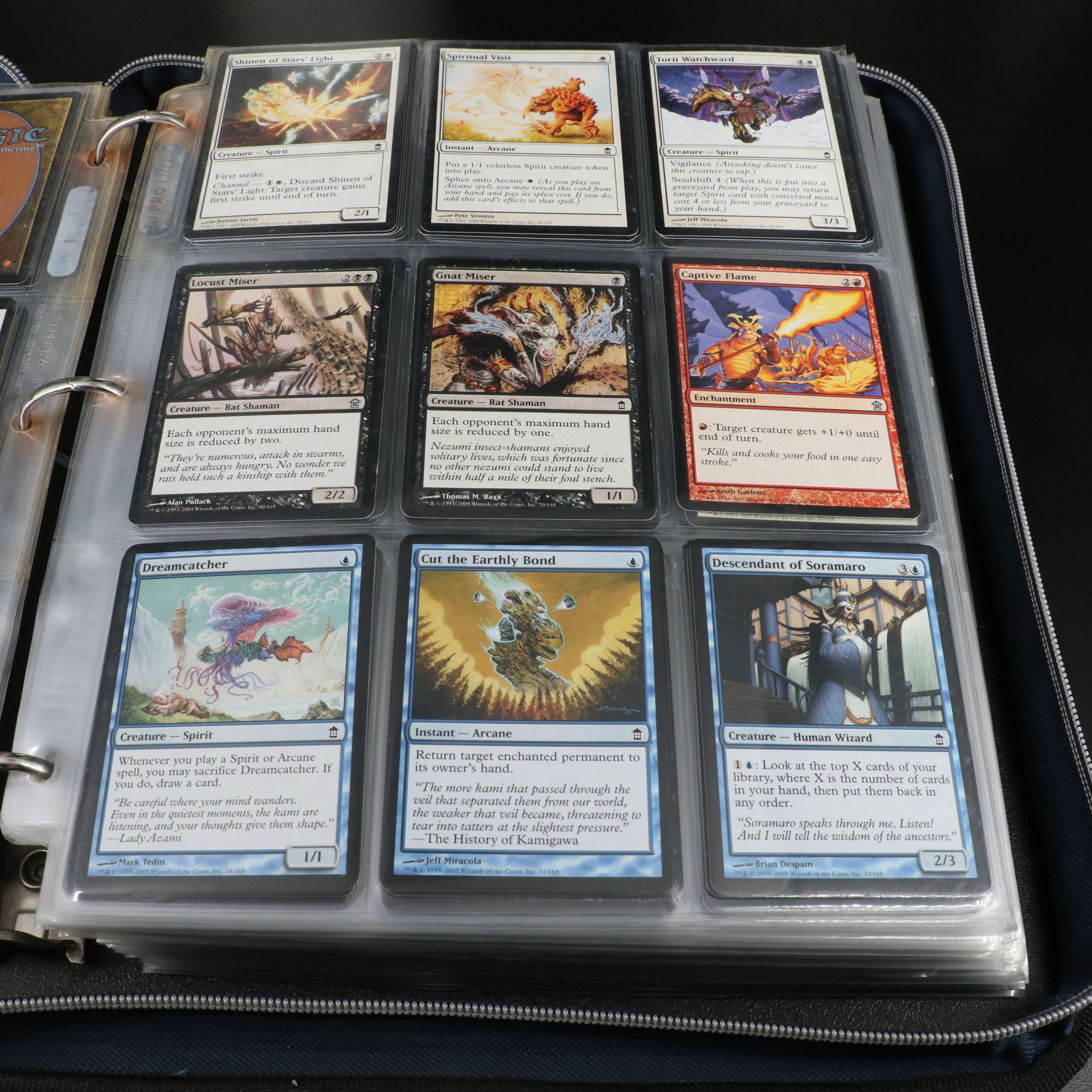 Magic: The Gathering Trading Cards From Kamigawa Block with Binder