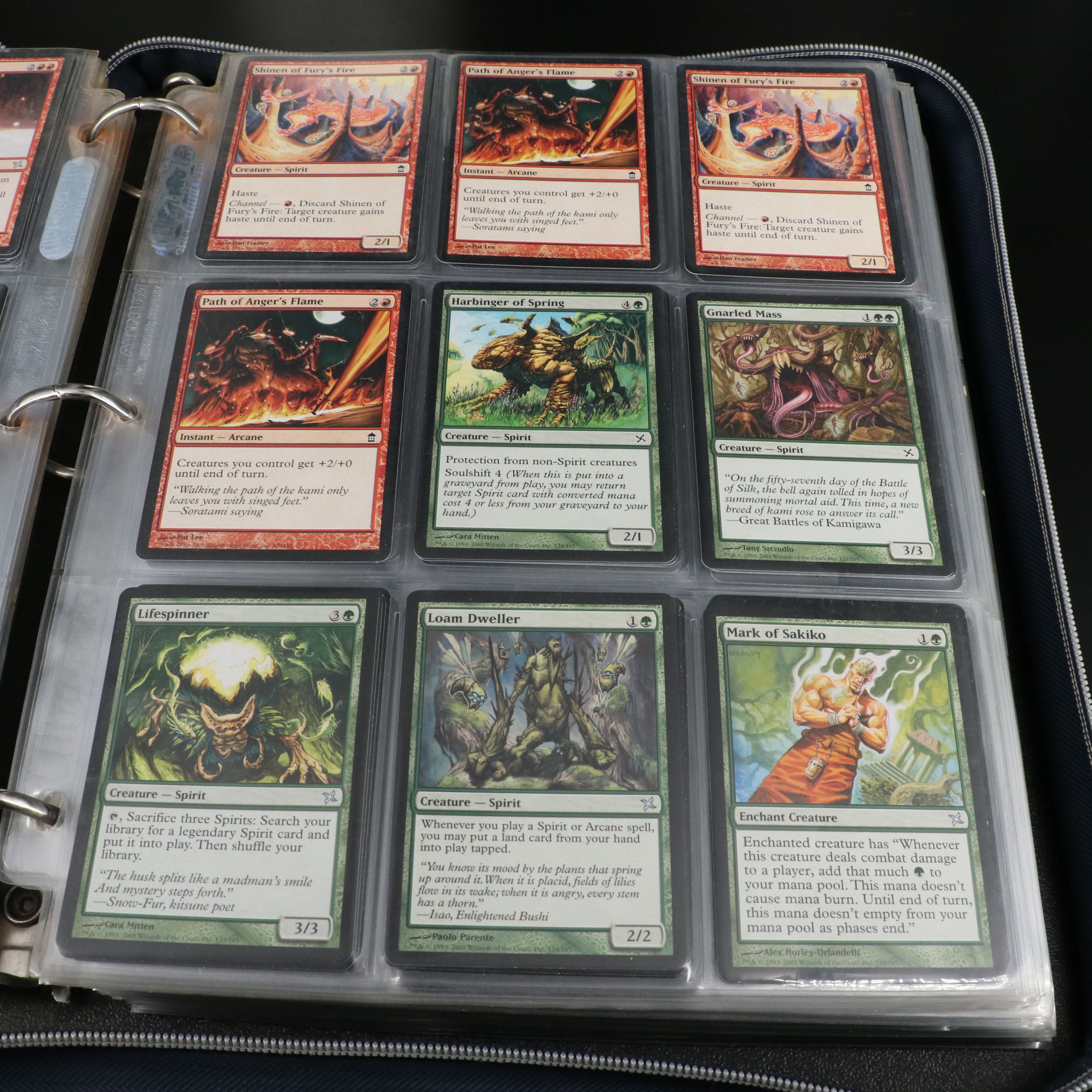 Magic: The Gathering Trading Cards From Kamigawa Block with Binder