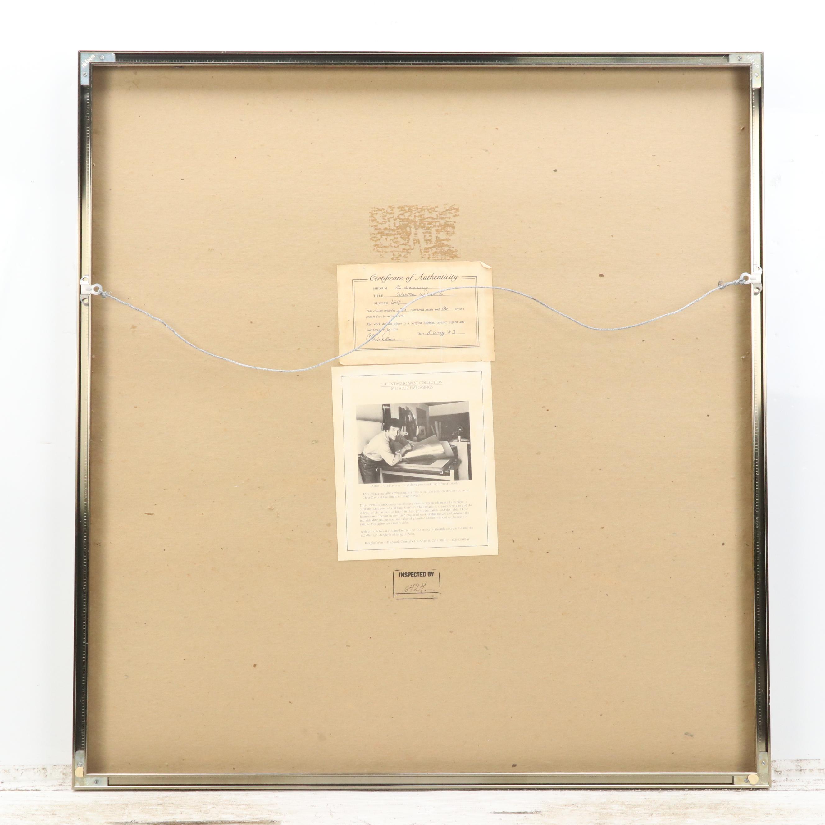 David Chris Embossing "Winter Wheat I," 1983