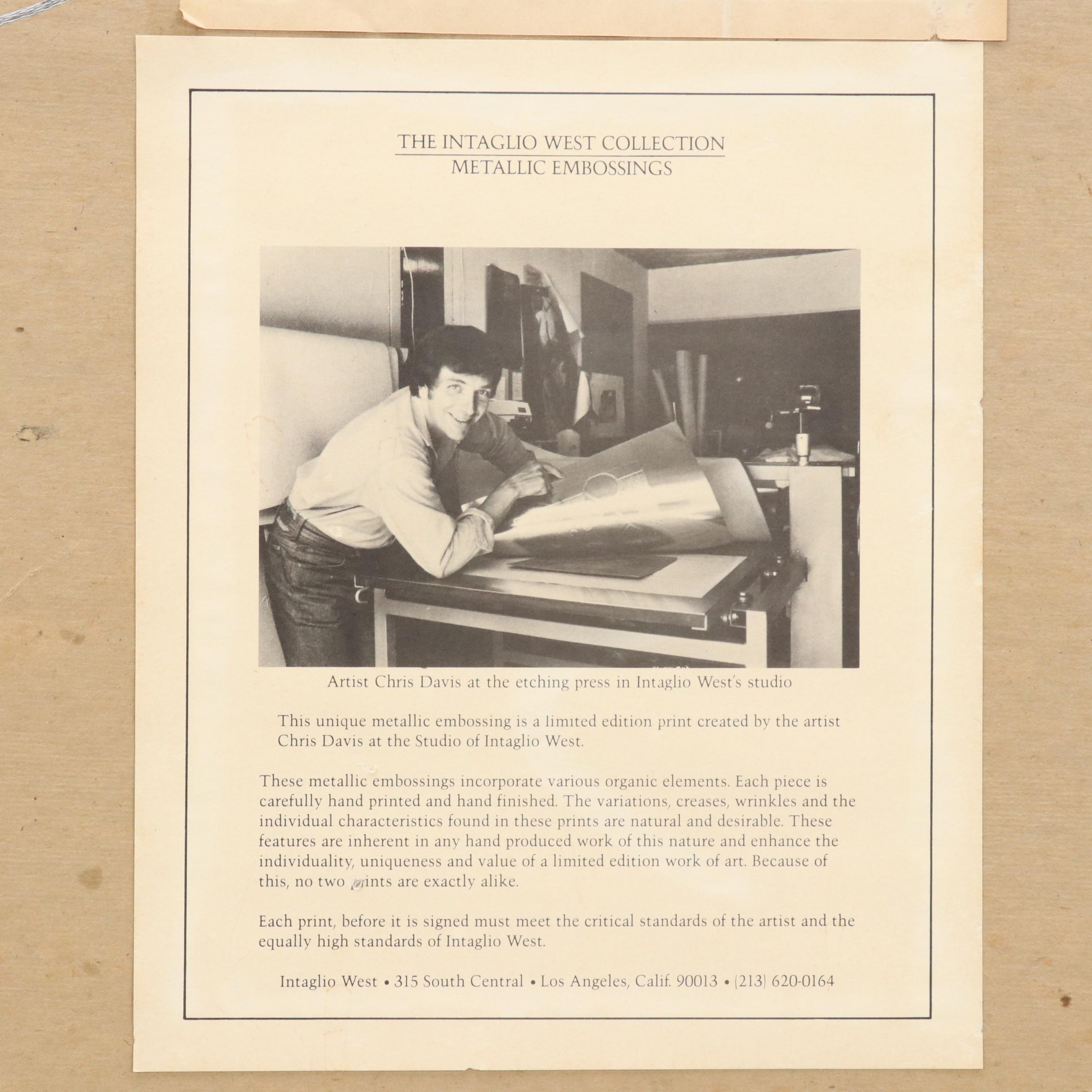 David Chris Embossing "Winter Wheat I," 1983