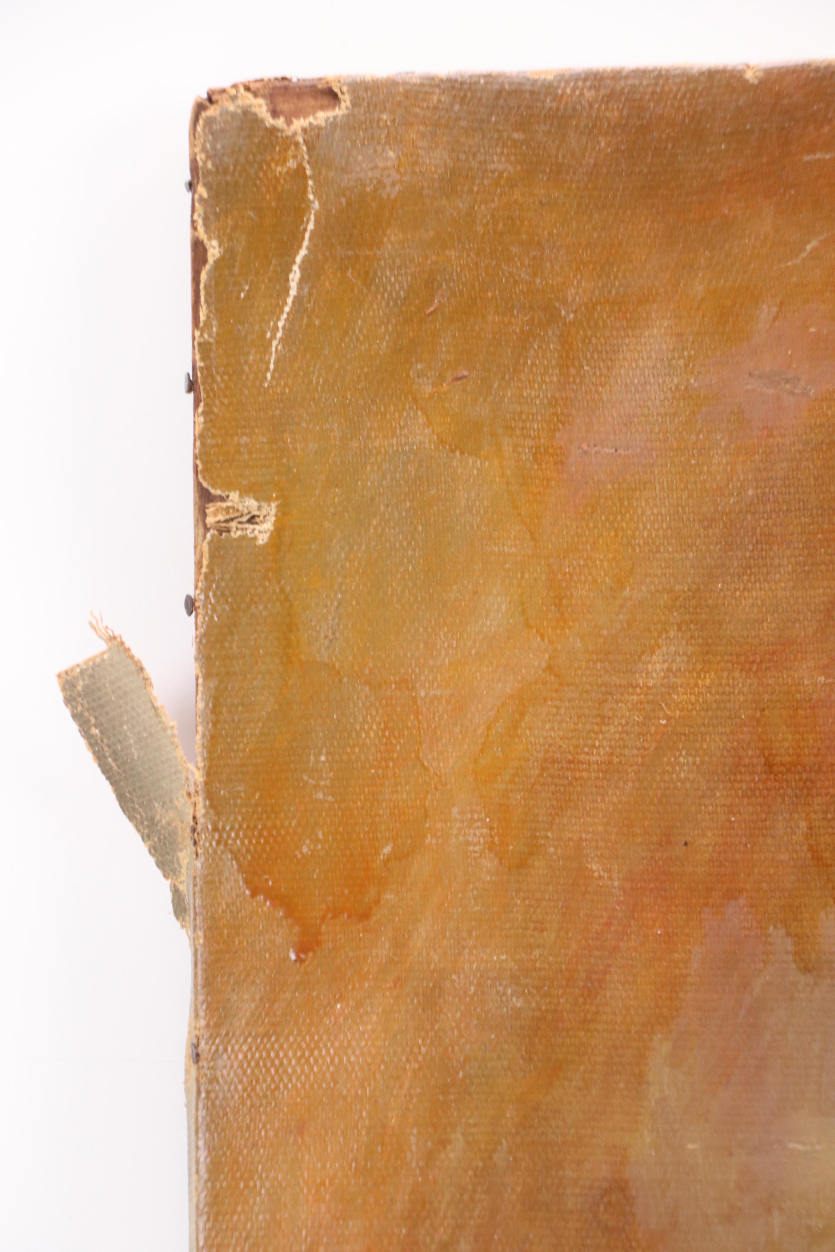 Antique Oil Portrait Painting of Girl, Circa 1900