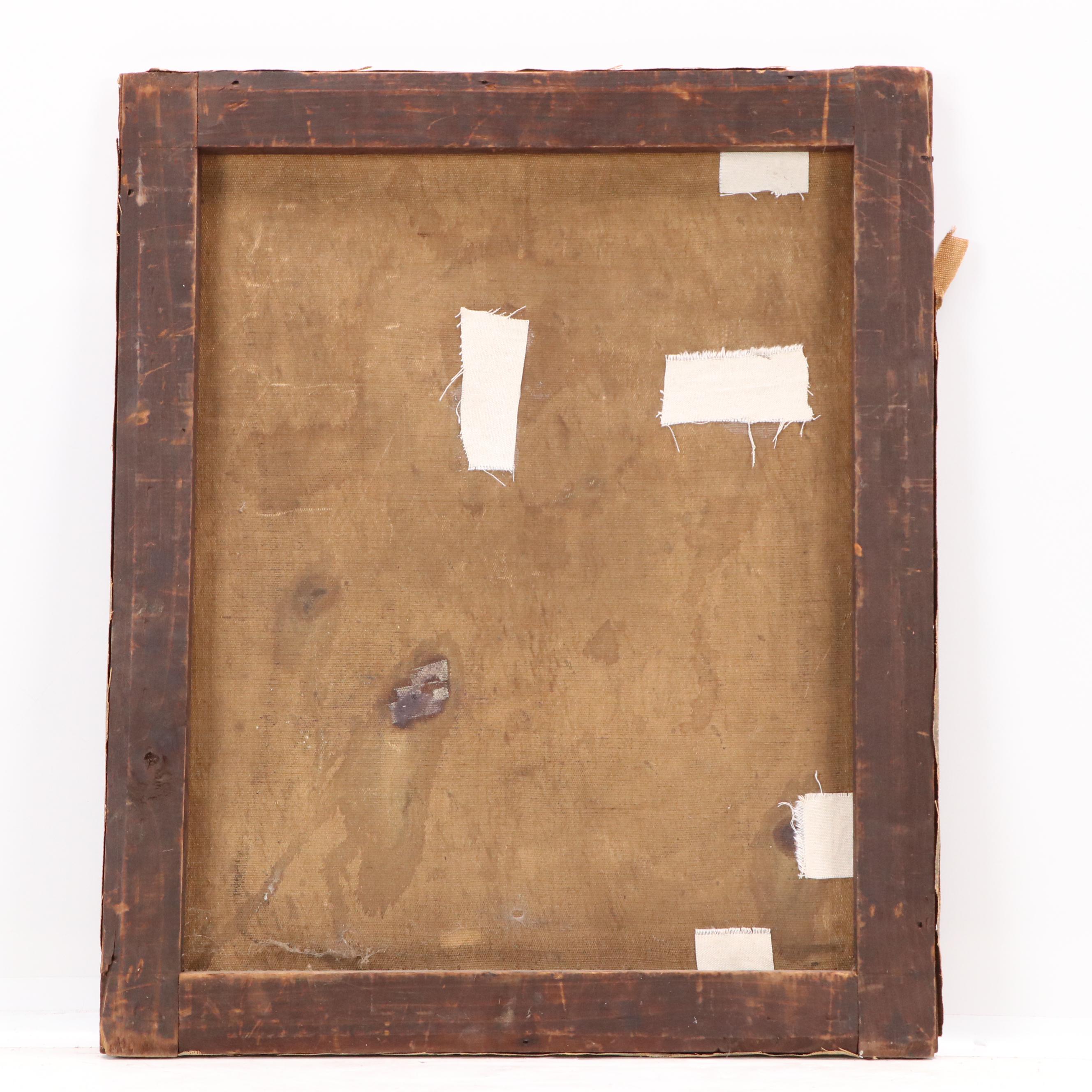 Antique Oil Portrait Painting of Girl, Circa 1900