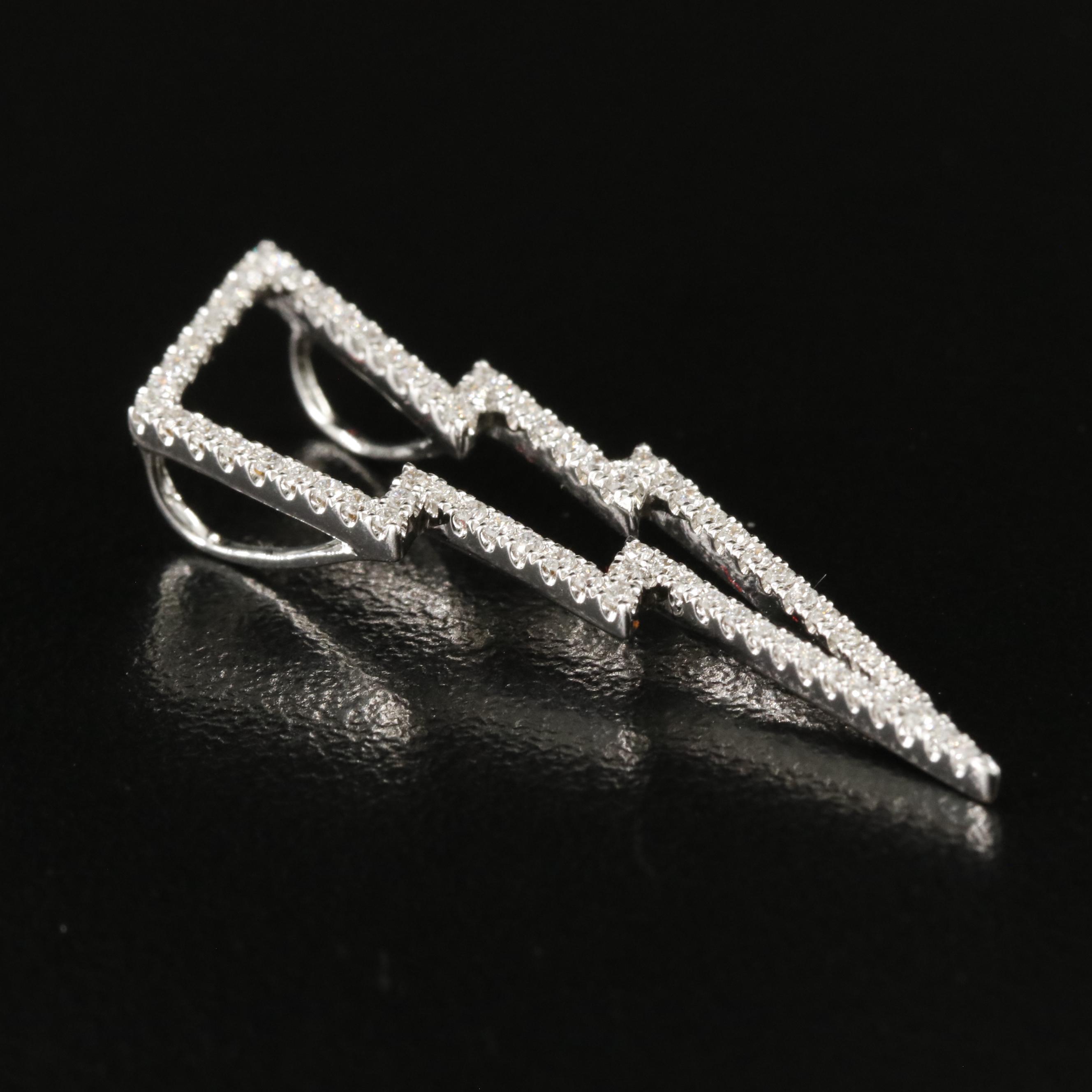 14K 0.30 CTW Diamond Lighting Bolt Pendant