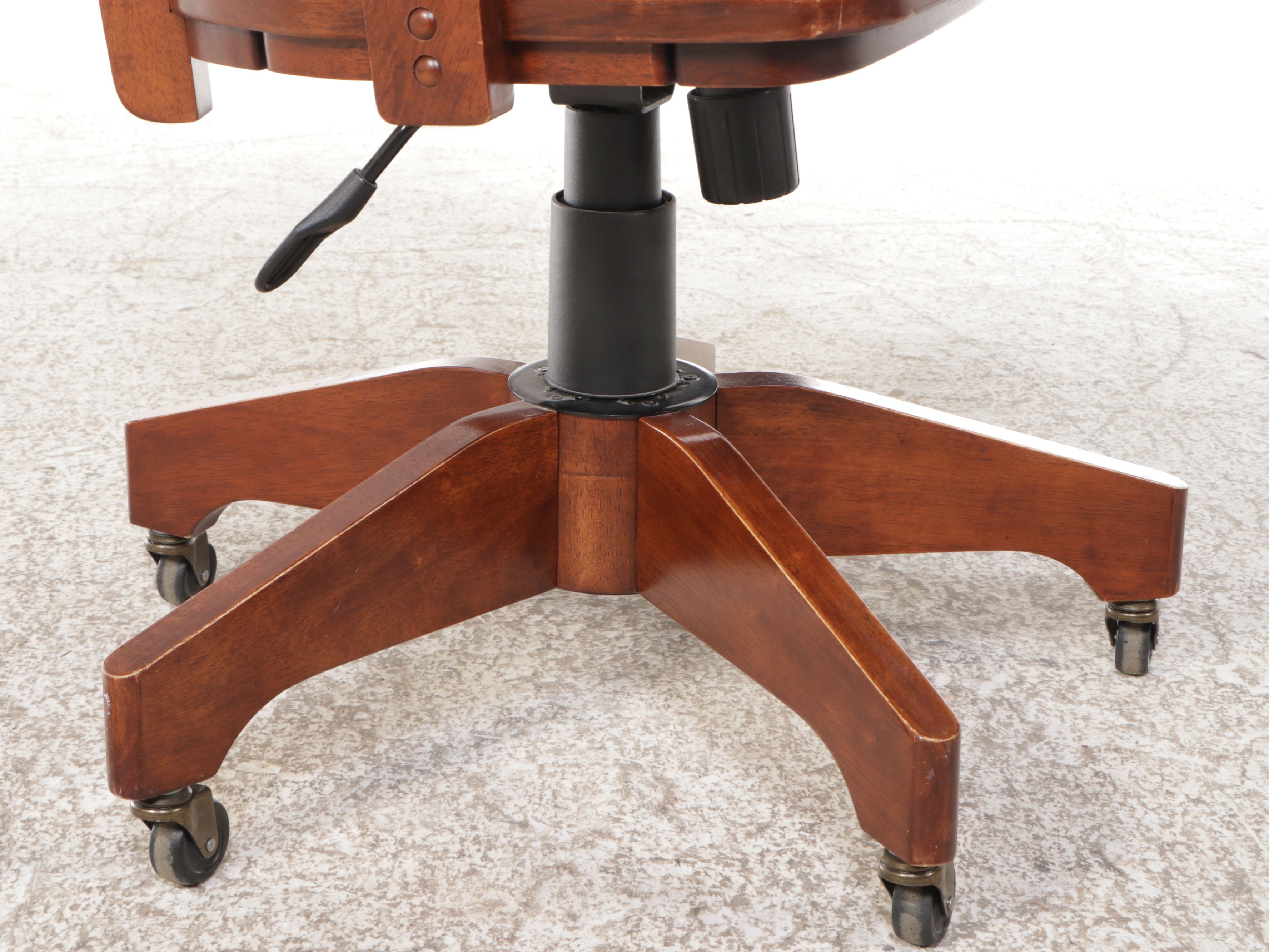 Walnut Swivel Banker's Chair