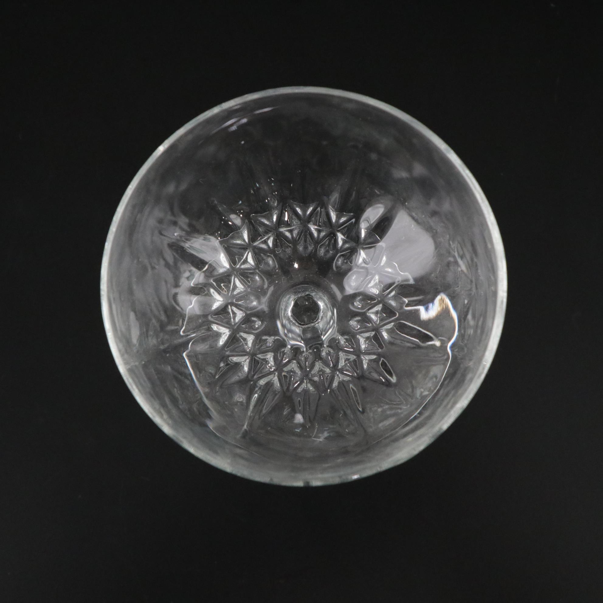 Cristal d'Arques-Durand "Diamante" Sherbet Glasses with Luminarc Wine Glasses