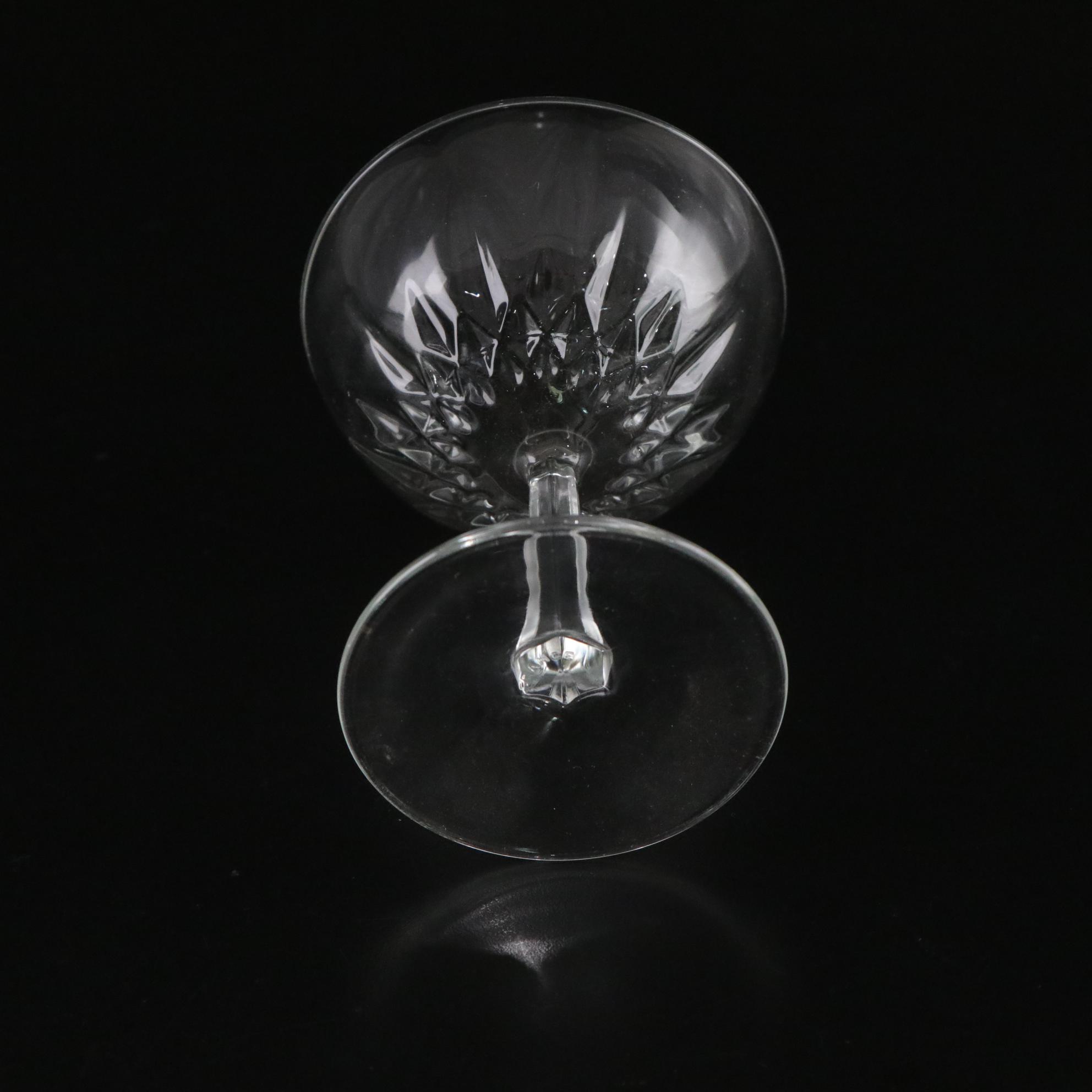 Cristal d'Arques-Durand "Diamante" Sherbet Glasses with Luminarc Wine Glasses